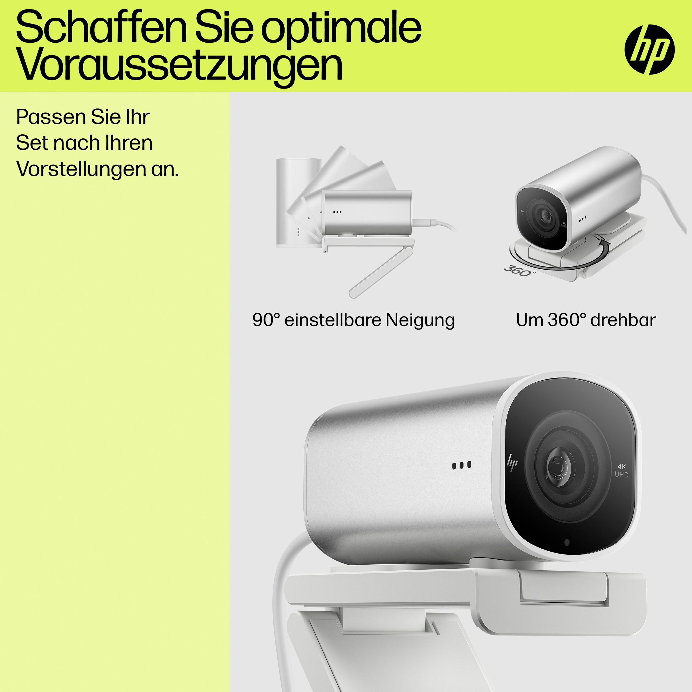 HP Webcam »960 4K«, 4K Ultra HD, 5 fachx opt. Zoom