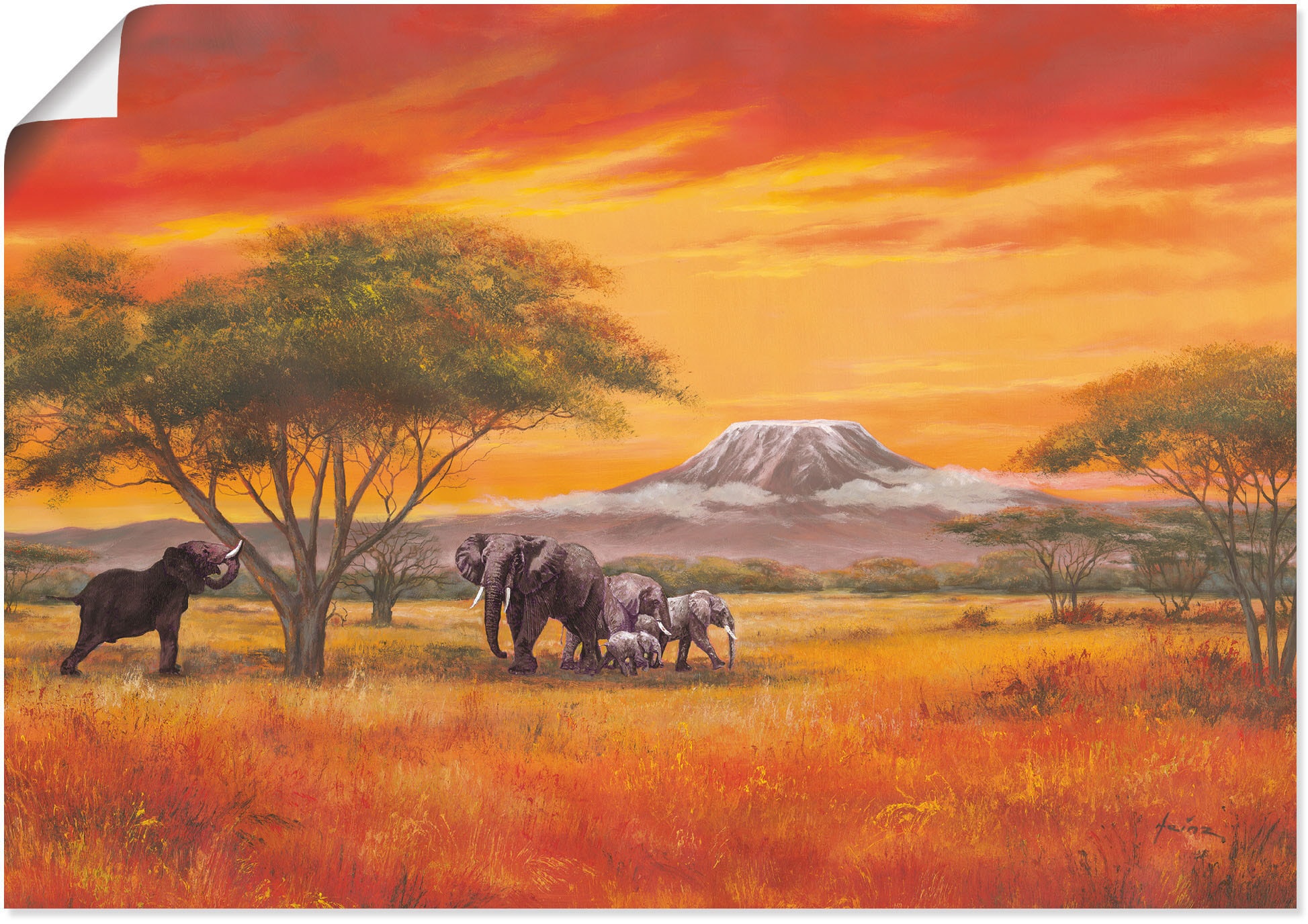 Artland Wandbild BAUR Poster Bilder, kaufen in »Elefanten«, | Wandaufkleber Größen (1 als Leinwandbild, oder Alubild, St.), Elefanten versch