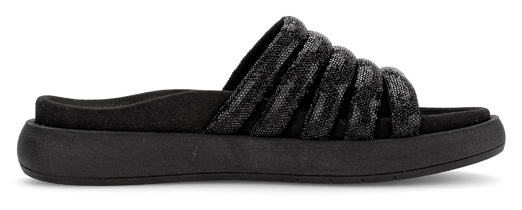 Pantolette GABOR, Damen, Gr. 40, schwarz, Textil, Schuhe Pantolette, Plateau, Sommerschuh, Schlappen in funkelnder Optik 2