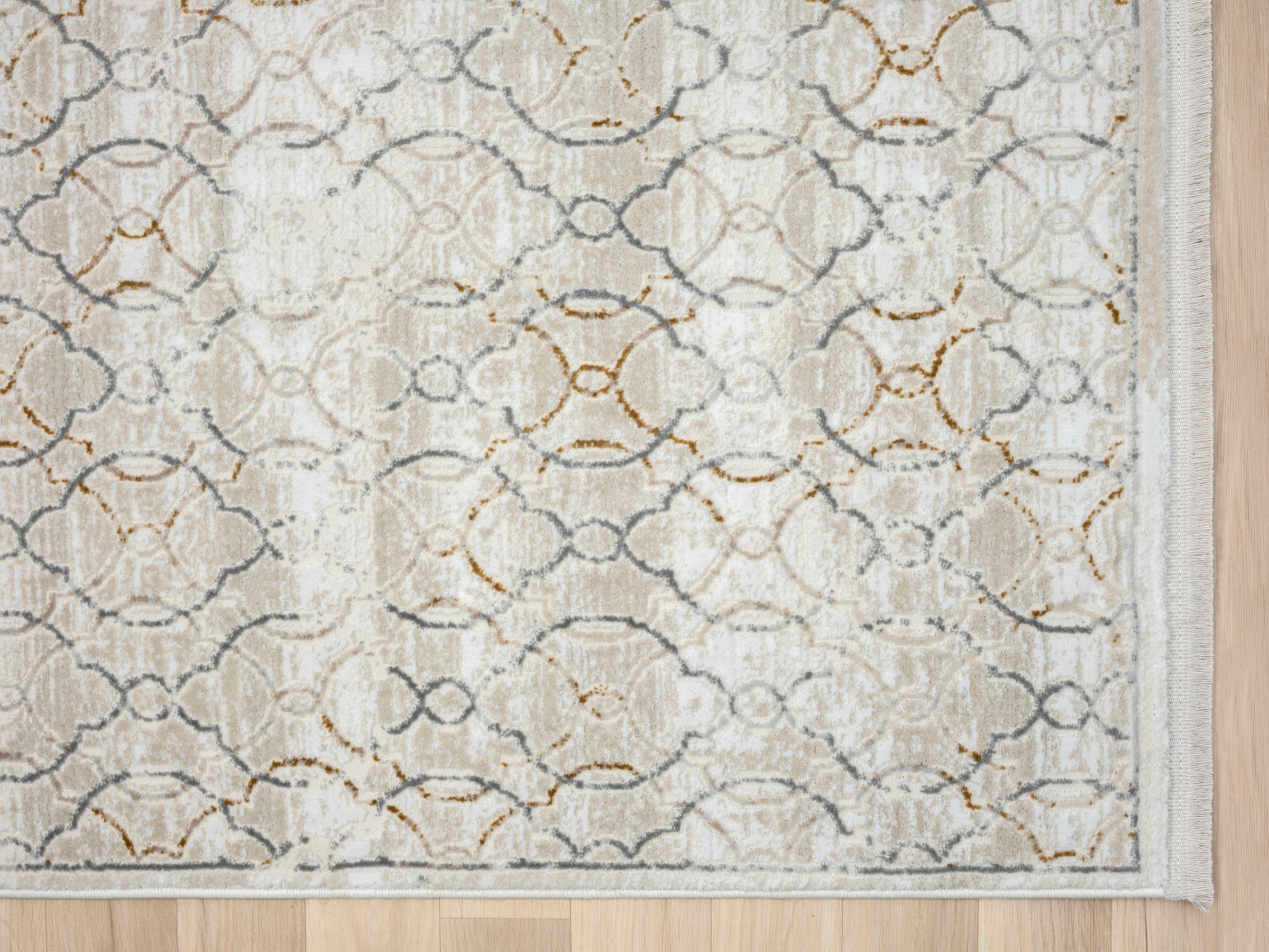 Myflair Möbel & Accessoires Teppich »My Floor, LAGERRÄUMUNG!«, rechteckig, 10 mm Höhe, Kurzflor, Retro-Style, mit Fransen, besonders weich durch Microfaser