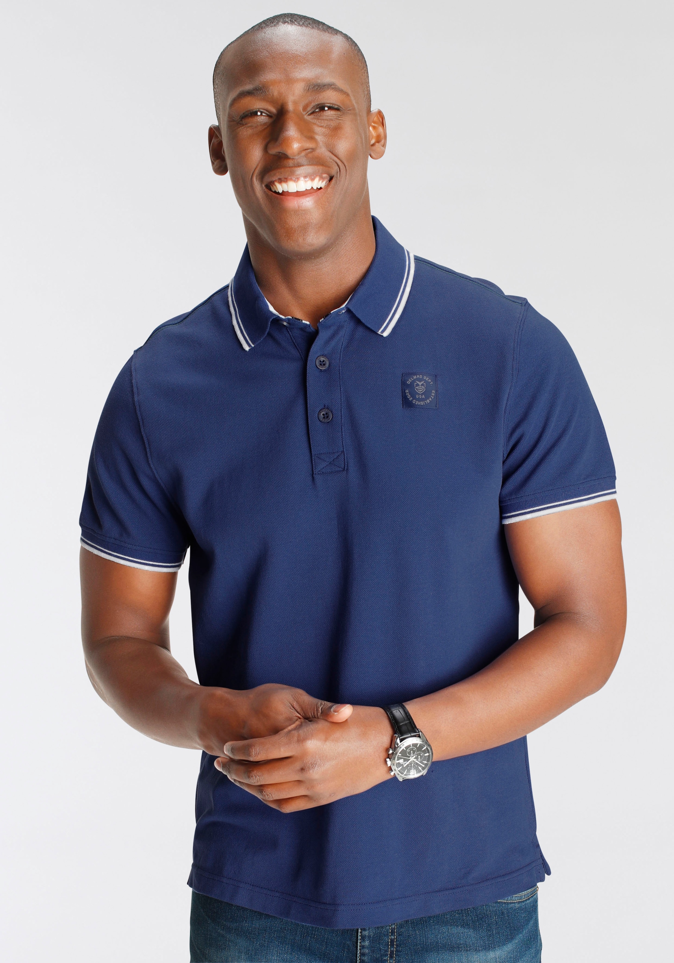 DELMAO Poloshirt "in vielen Sommer Farben Preis-Leistungs Bestseller" Trendige lockere Passform, immer perfekt gestylt Sportlicher Look