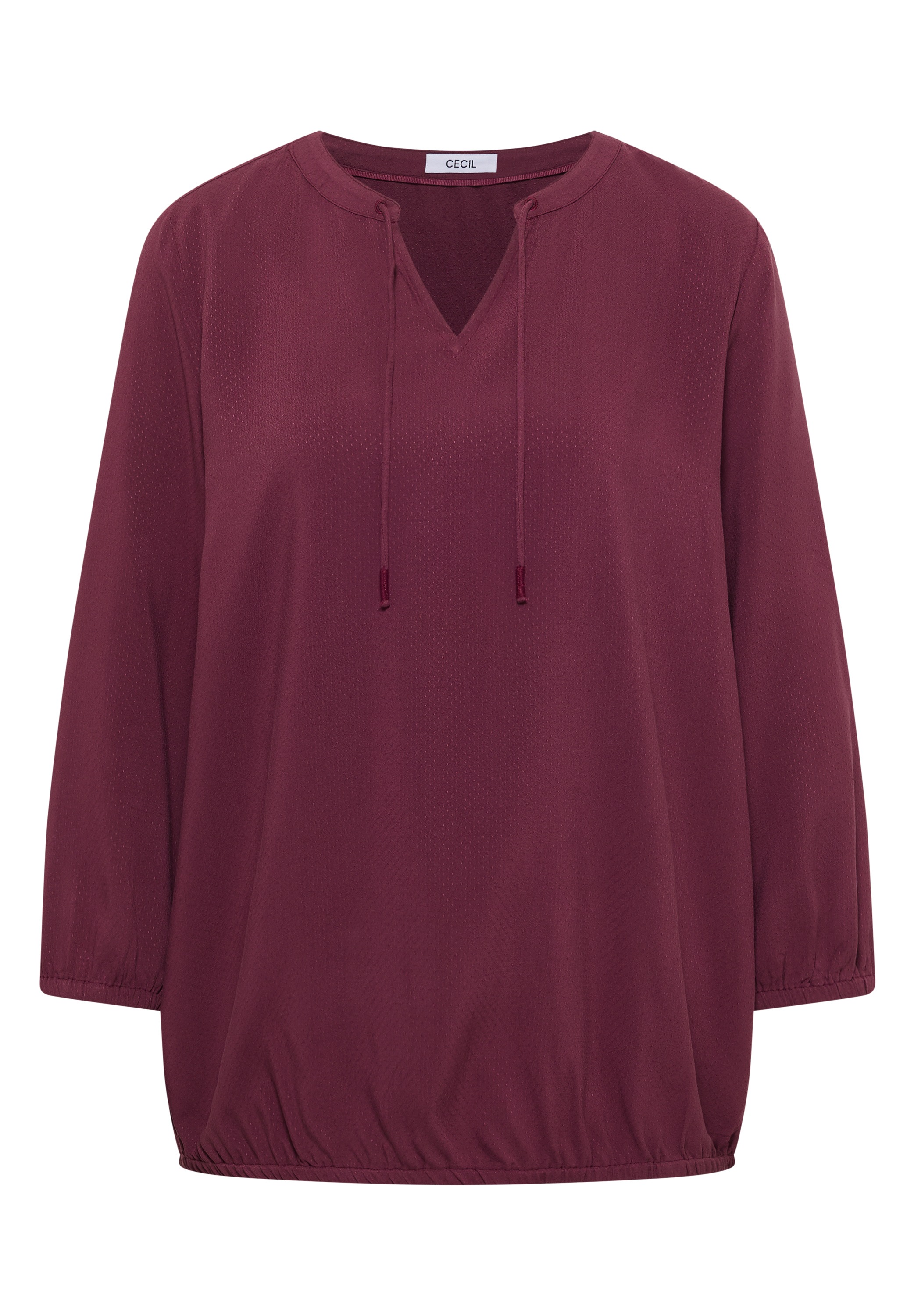 Langarmbluse CECIL, Damen, Gr. XL (44), sweet grape rot, Stoff, 100% Viskose, unifarben, klassisch normal, Rundhals, elastischer Bund, Blusen, aus softer Viskose 3