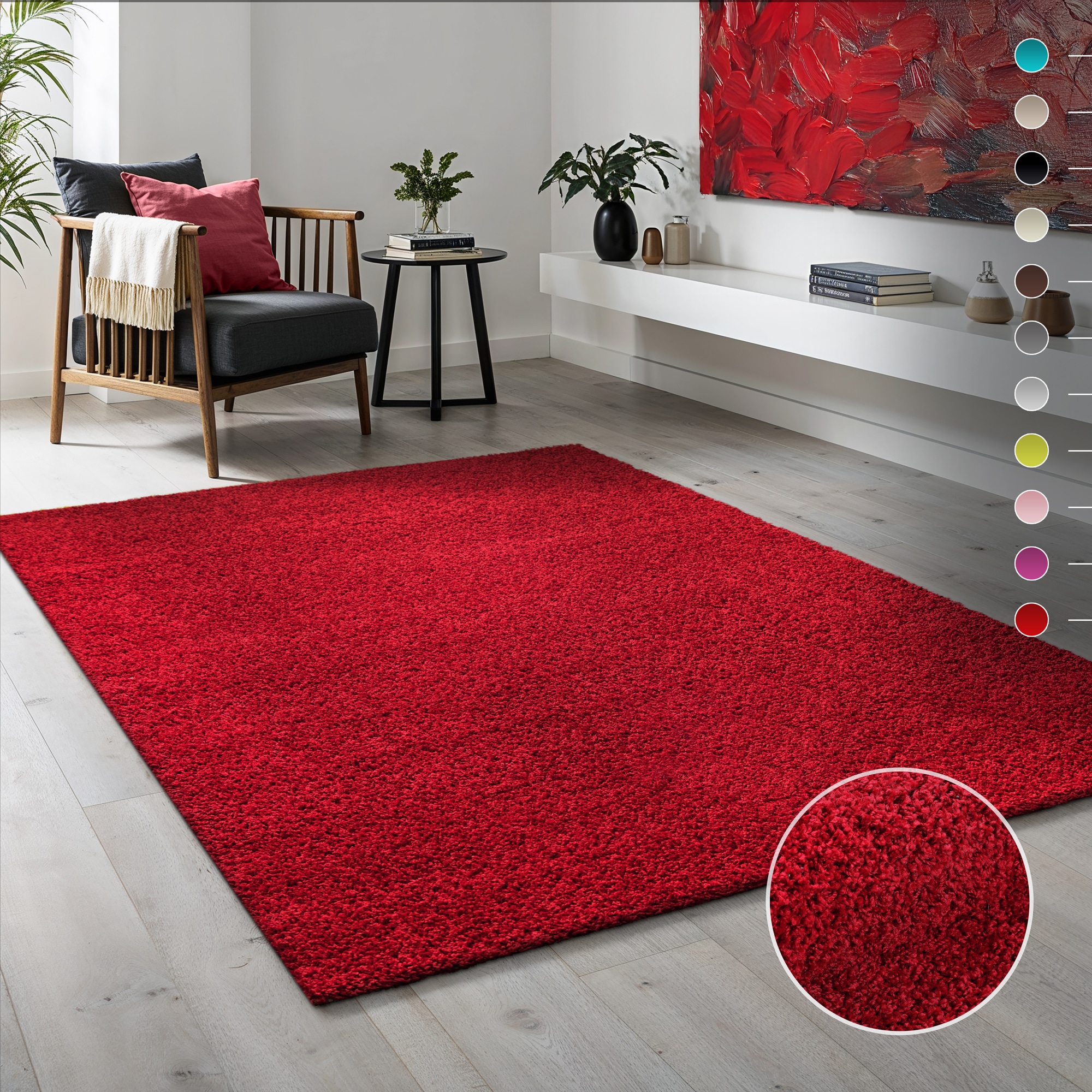 Sanat Hochflor-Teppich "LOCA, auch als Läufer und in Rund" rechteckig 30 mm Höhe Wohnzimmer, Langflor, Shaggy, Schlafzimmer