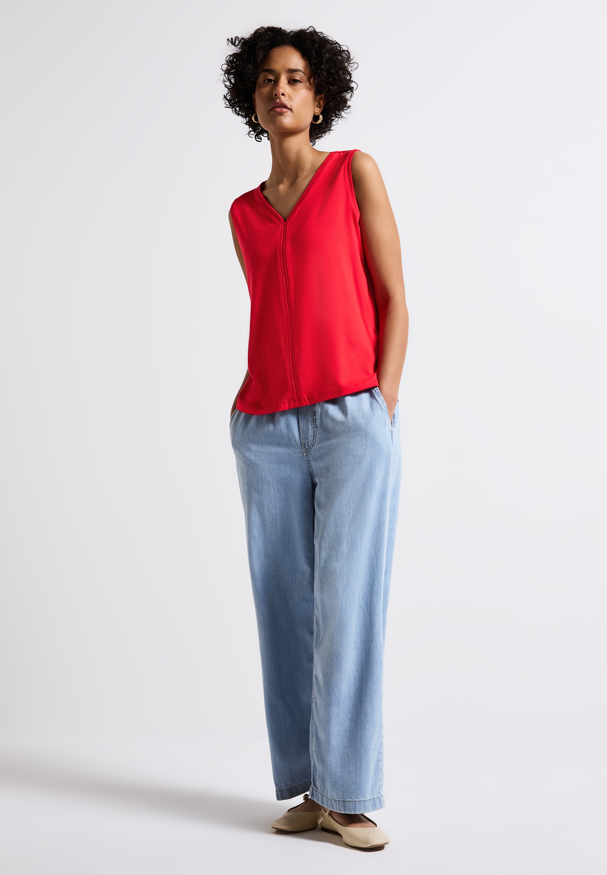 STREET ONE Shirttop, mit Häkel Details