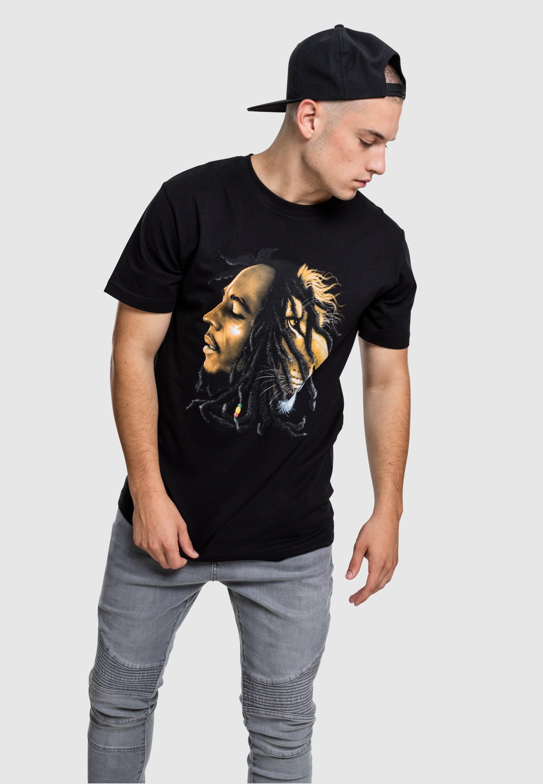 MisterTee T-Shirt »MisterTee Herren Bob Marley Lion Face Tee«, (1 tlg.)