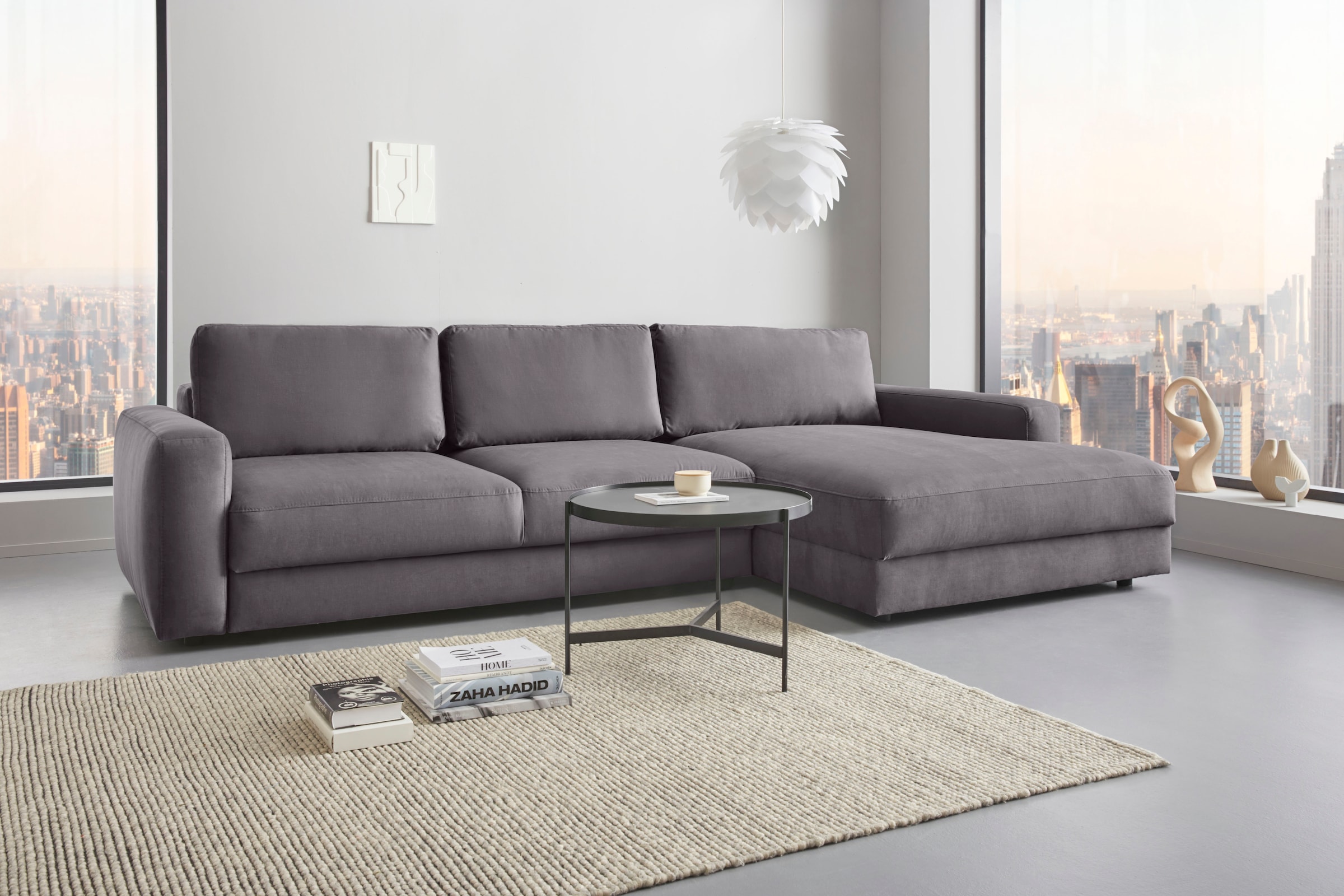 Home affaire Ecksofa "Bloomfield, bequem und elegant, Breite 303cm, L-Form" wahlweise mit Bettfunktion und Bettkasten, Unser Dauertiefpreis