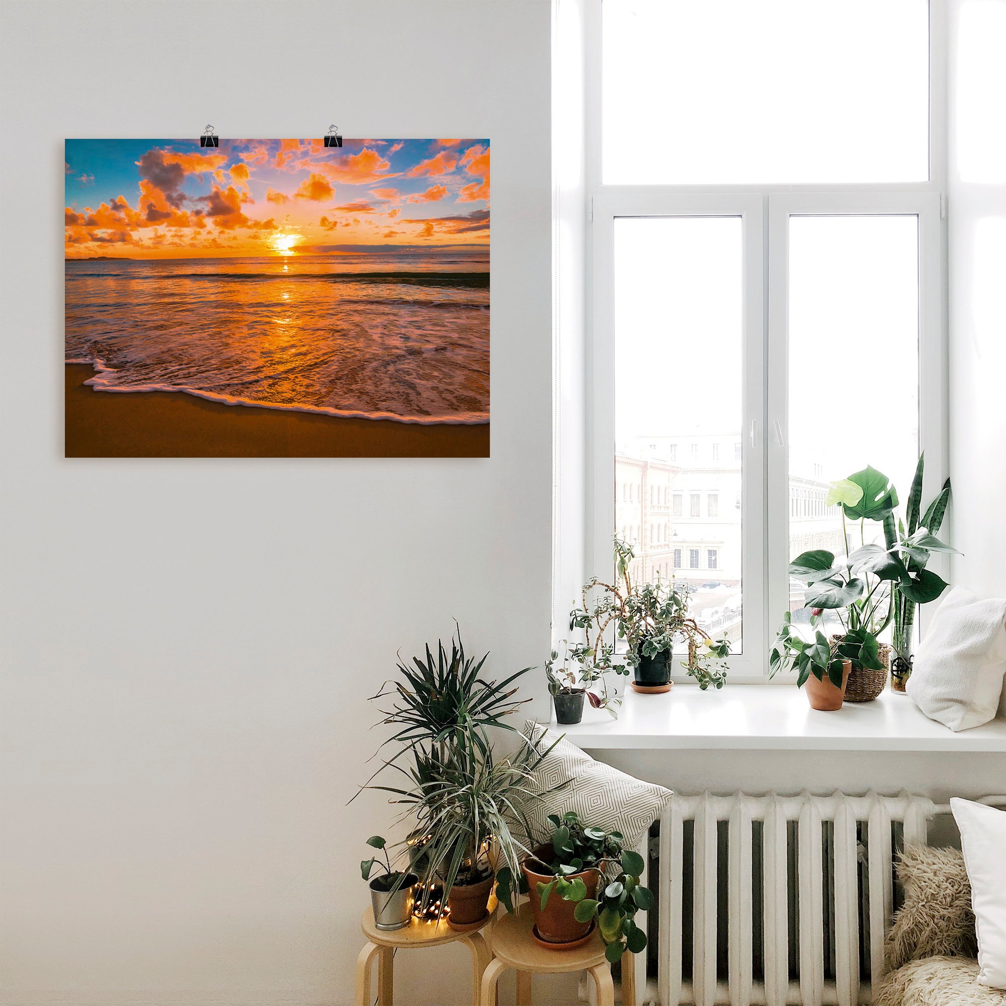 Artland Wandbild »Sonnenuntergang am Strand«, Sonnenaufgang & -untergang, ( günstig online kaufen