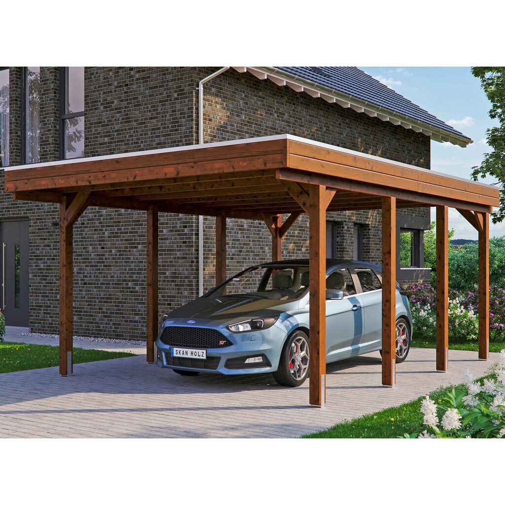 Skanholz Einzelcarport »Friesland«, Fichtenholz, 355 cm, braun