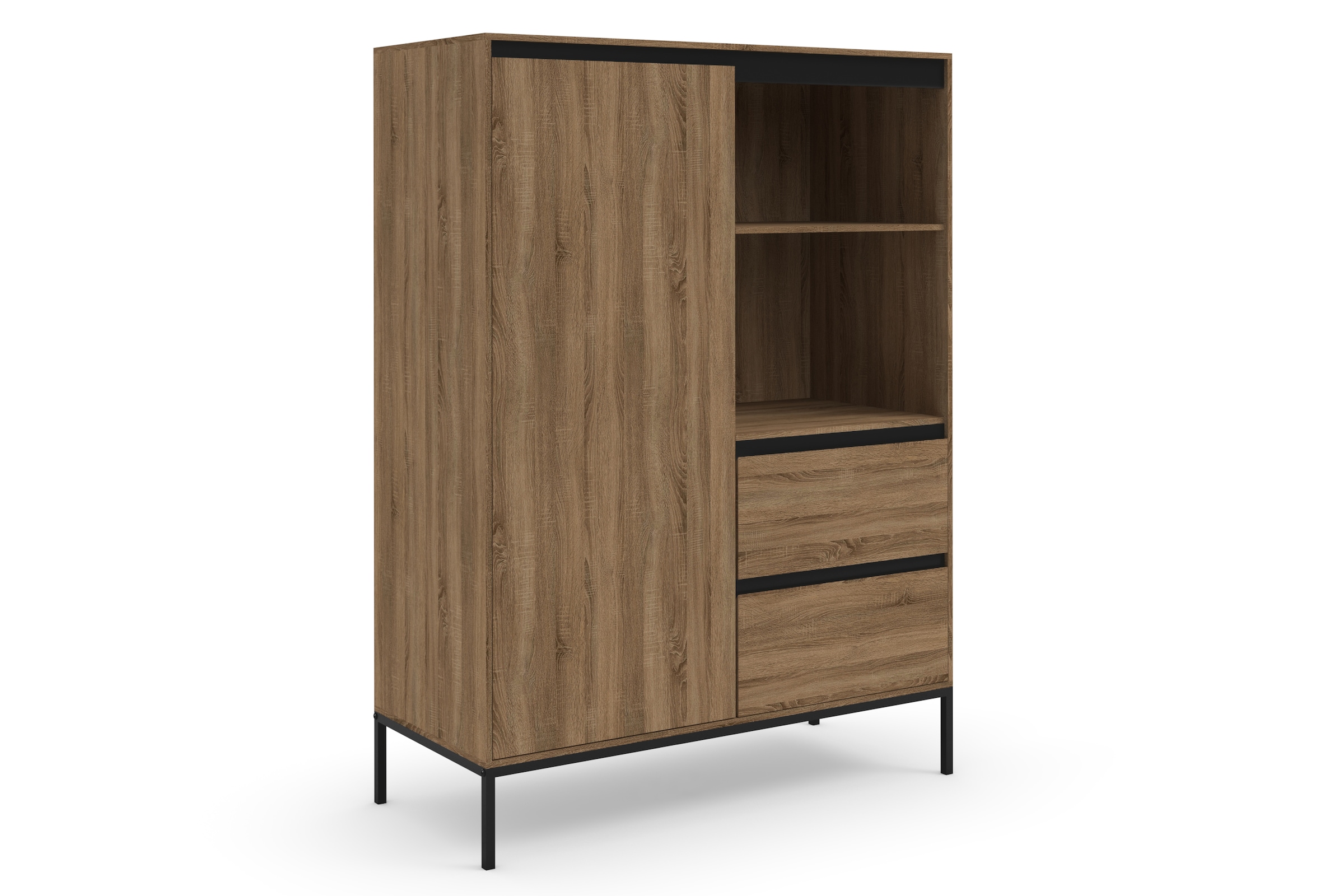 INOSIGN Highboard »Bari«, Stauraumschrank mit 2 Schubladen und 3 Einlegeböden, Breite 90 cm