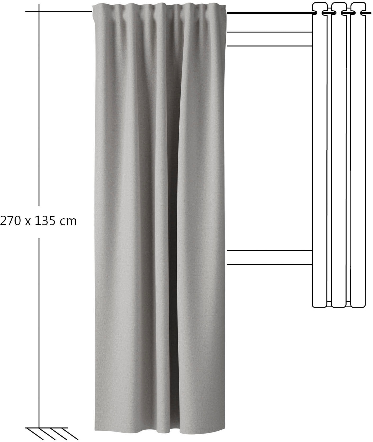 HOMING Vorhang »Nox« verdeckte Schlaufen 1 Stk. tlg. Fertigschal