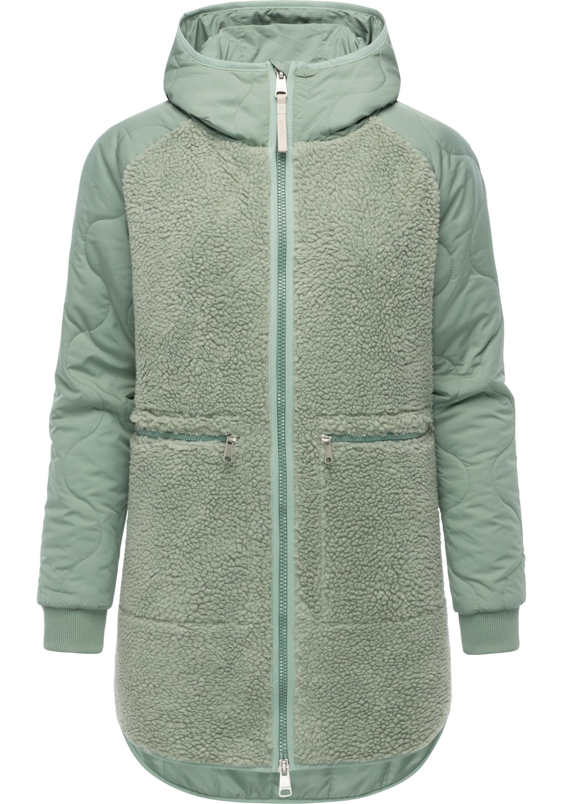 Ragwear Fellimitatmantel »Longeddy« Kuscheliger Plüschmantel mit Kapuze