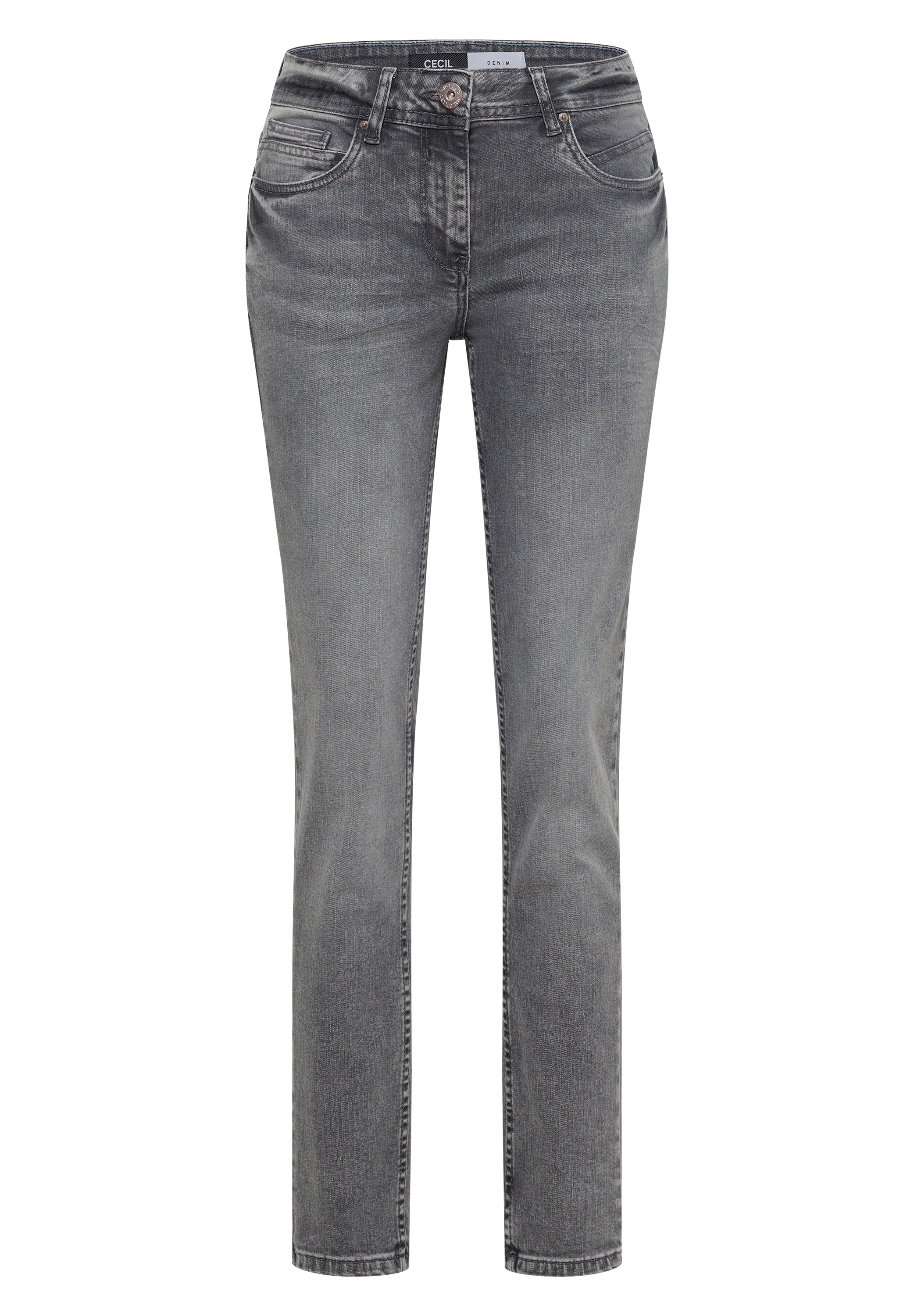 Cecil Regular-fit-Jeans mit hellgrauer Waschung