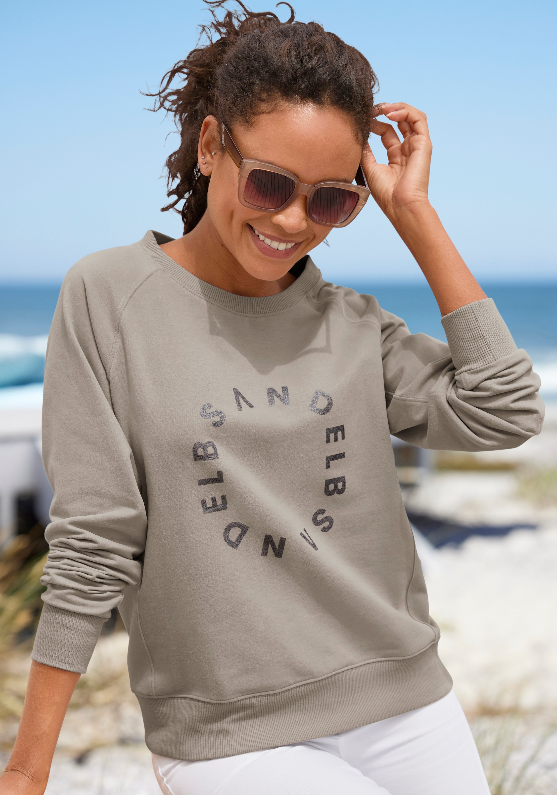 Elbsand Sweatshirt, mit Frontprint, Rundhalsausschnitt, Printpullover, casual-sportlich