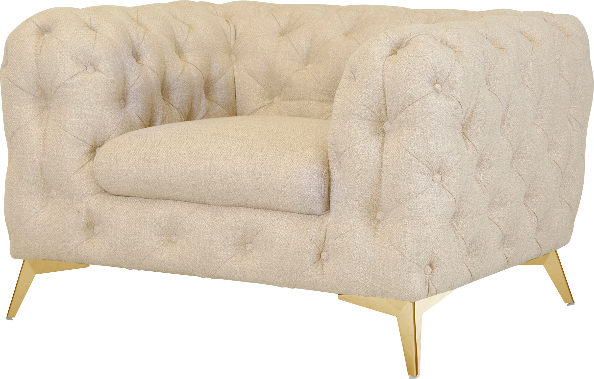 Leonique Chesterfield-Sessel »Glynis Sessel«, aufwändige Knopfheftung, moderne Chesterfield Optik, Fußfarbe wählbar
