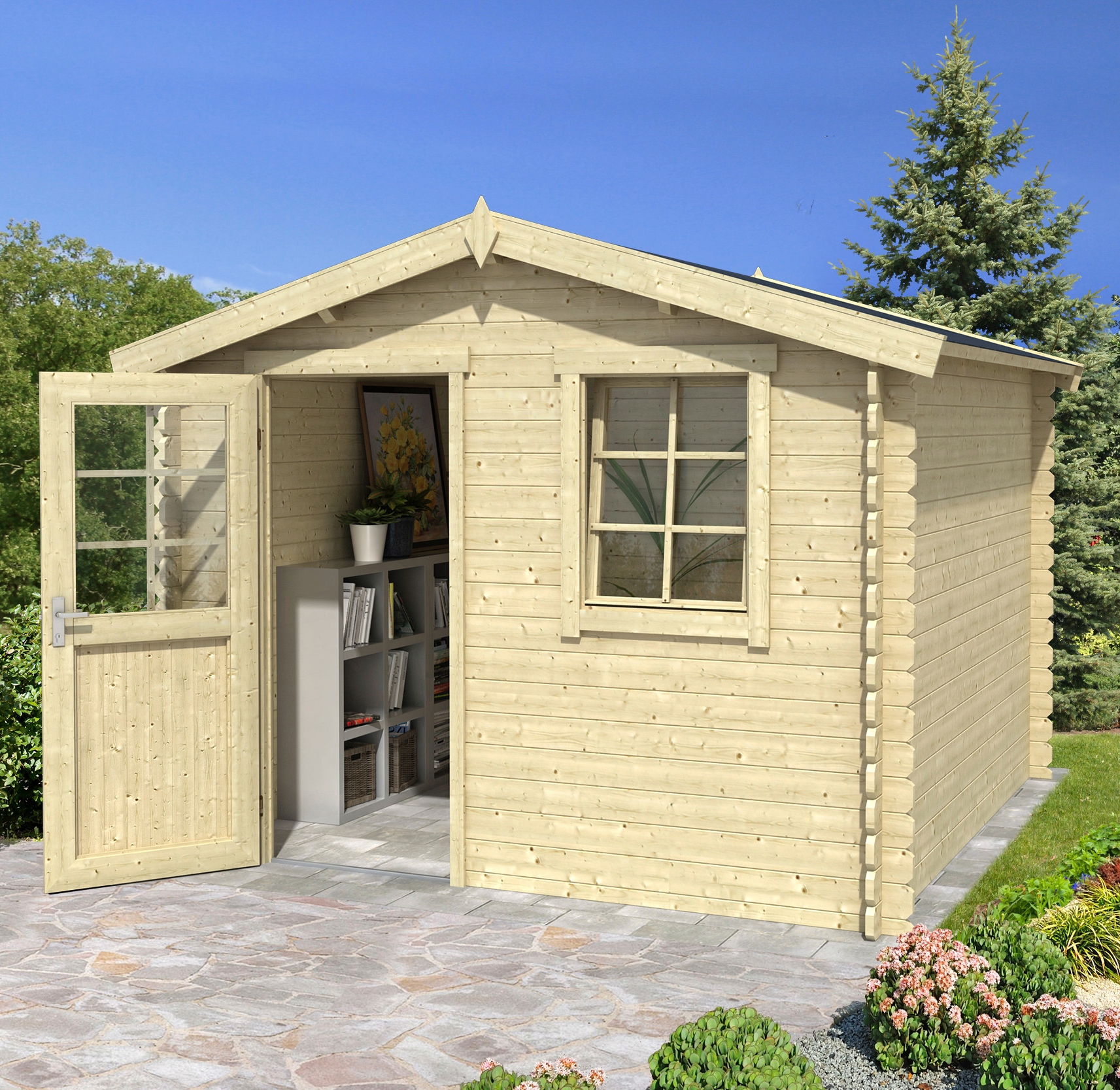 LASITA MAJA Gartenhaus "Nina 230" Blockbohlenhaus 28mm