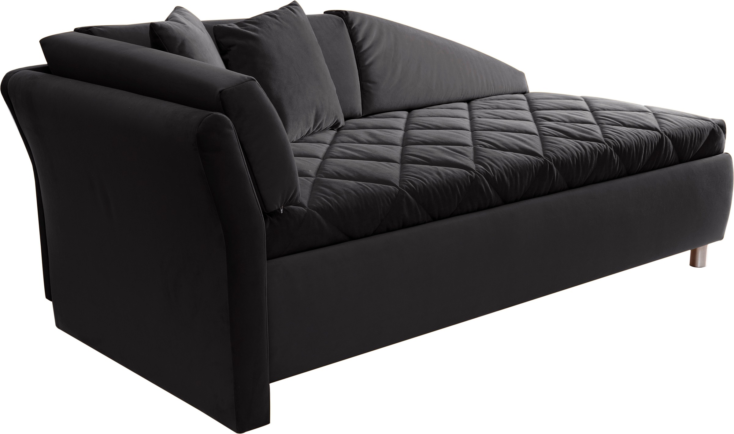 alina Schlafsofa, Bettkasten, Zierkissen-Set aus: 2 Stk. 40x40cm, 1 Stk. 30x30cm