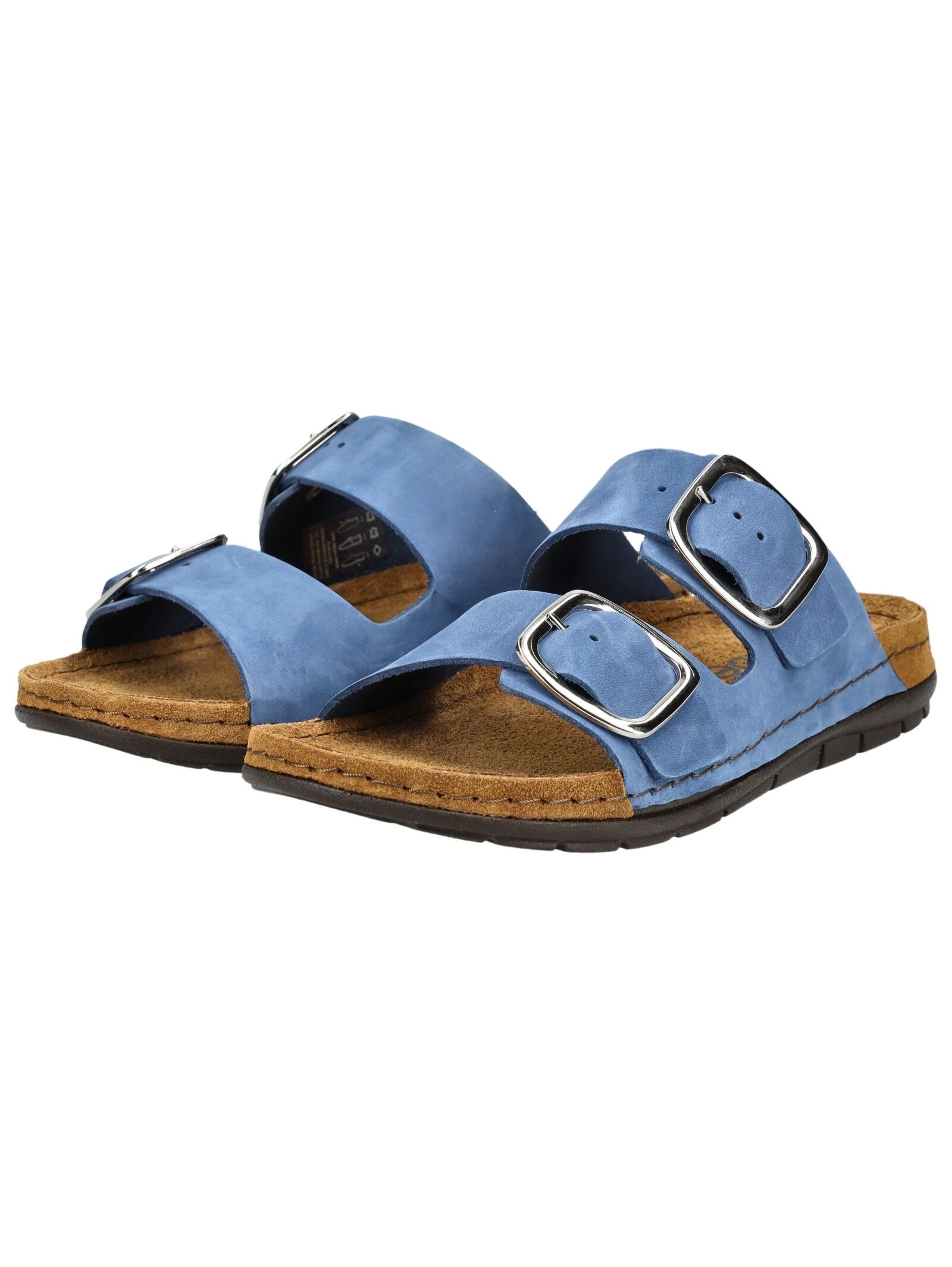 Hausschuh ROHDE "Rohde Pantoletten Nubukleder", Damen, Gr. 42, blau, Nubukleder, Schuhe Hausschuh 6