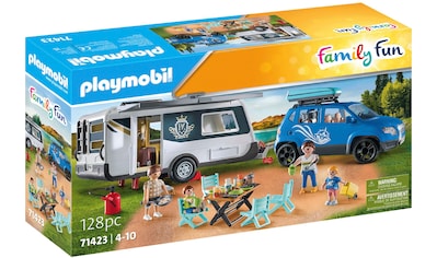 Konstruktions-Spielset »Wohnwagen mit Auto (71423), Family & Fun«, (128 St.)