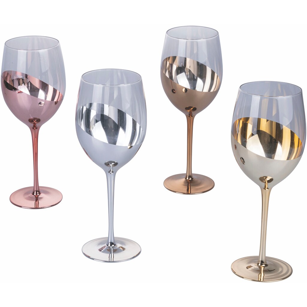 Villa d'Este Weinglas »Chic«, (Set, 4 tlg.), Gläser-Set, 4-teilig, Inhalt 520 ml