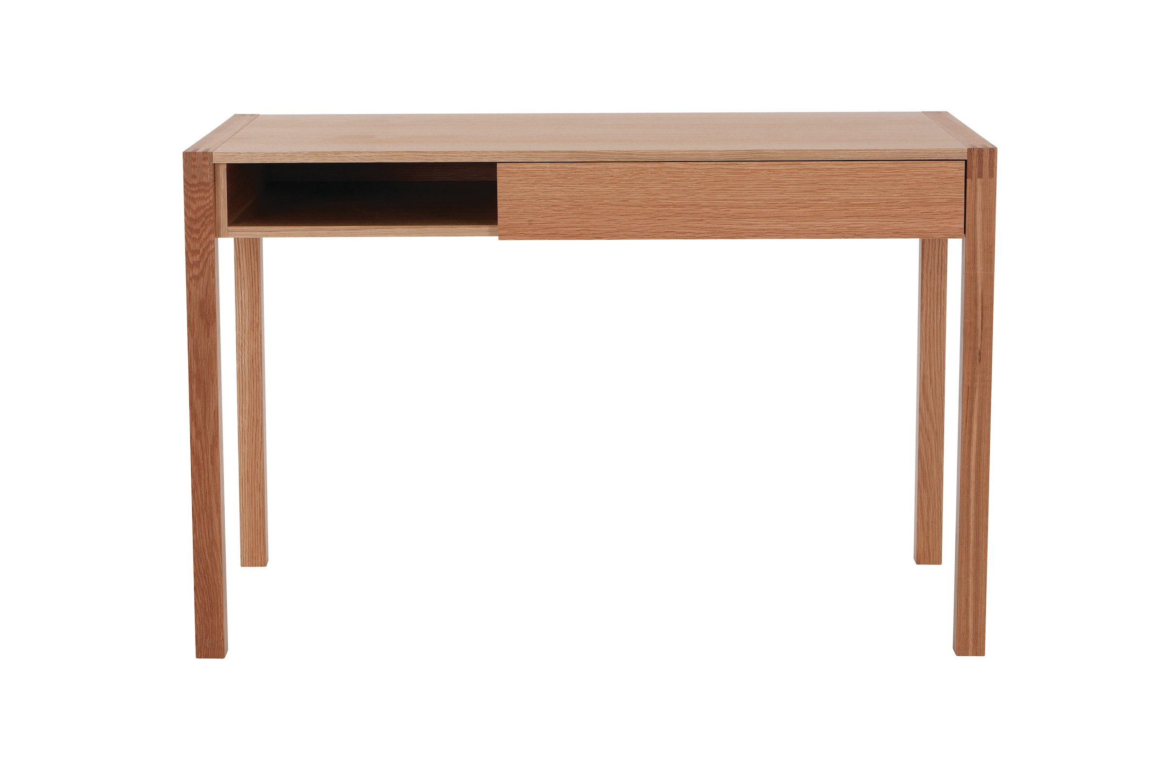Schreibtisch »New«, mit offenem Regal und Schublade, Holzfurnier aus Eiche