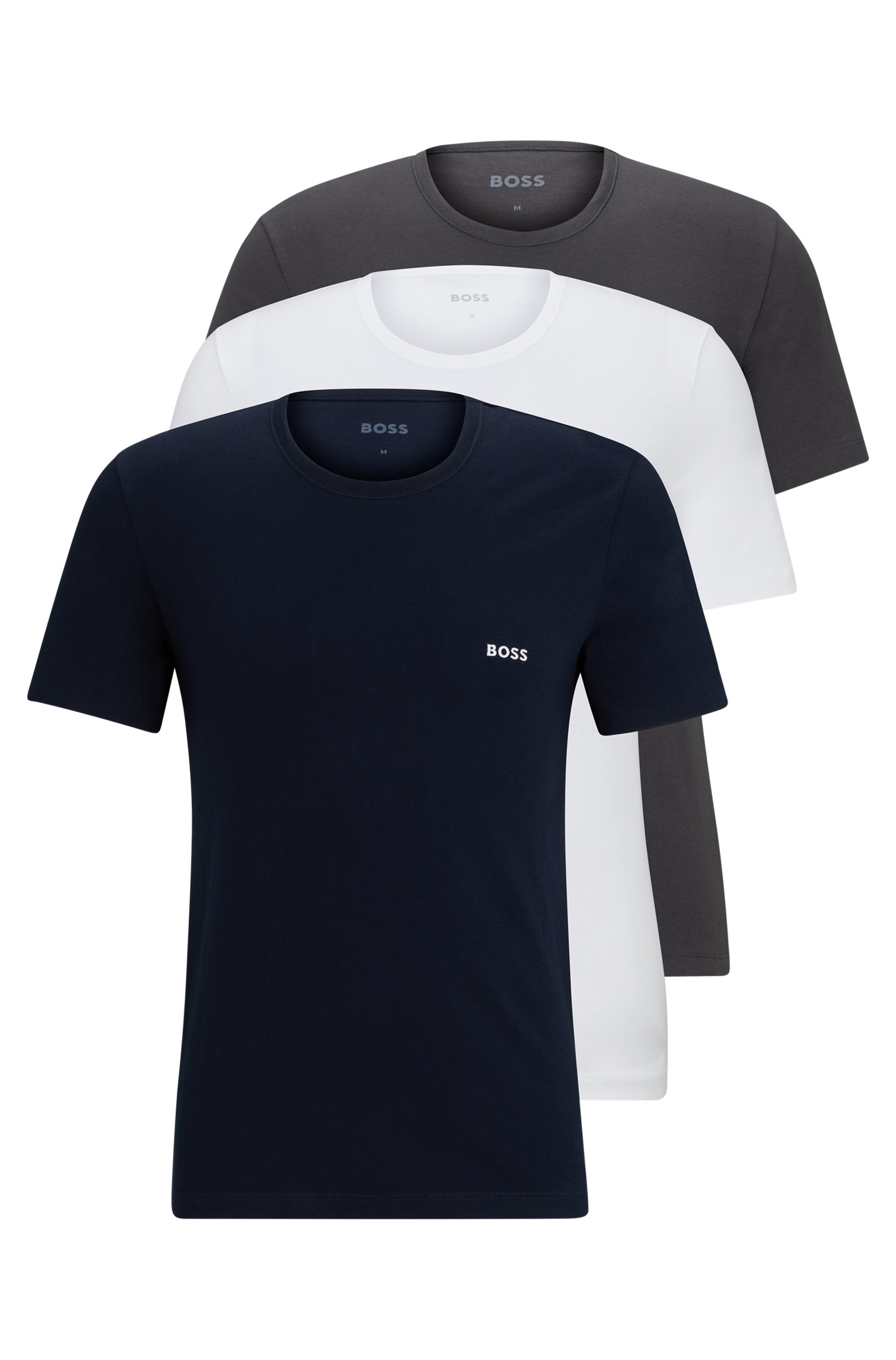 BOSS T-Shirt »Rundhals BOSS ONE x David Beckham«, (Packung, 3 tlg., 3er-Pack), mit dezentem BOSS Logo-Print