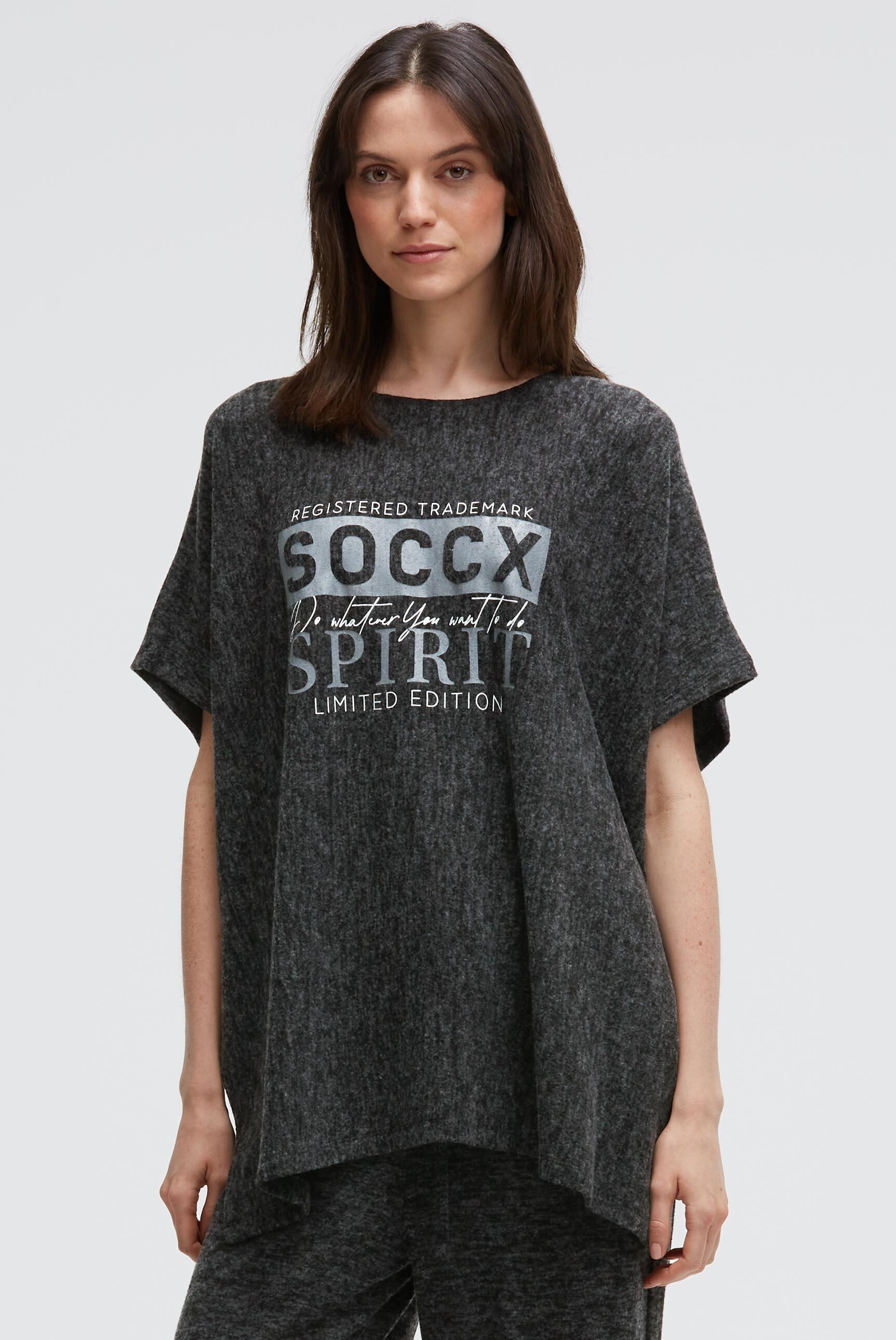 SOCCX Strickponcho aus Flauschstrick günstig online kaufen