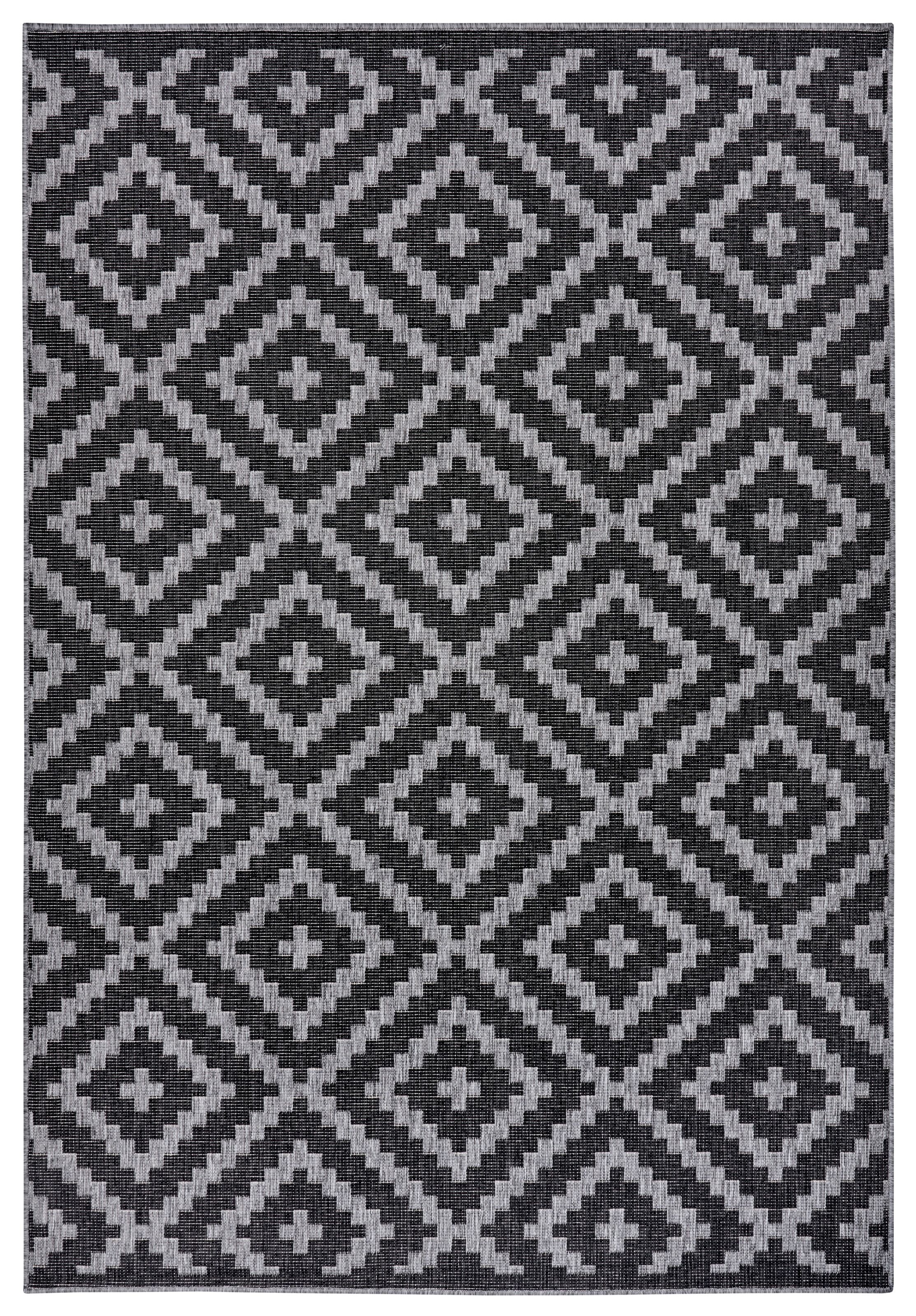 Teppich OTTO HOME "Ronda Wendeteppich", schwarz (anthrazit, schwarz), B:160cm H:5mm L:230cm, Kunstfaser, Teppiche, Teppich, Sisal-Optik, Flachgewebe, In- und Outdoor, geometrisches Boho Design 3