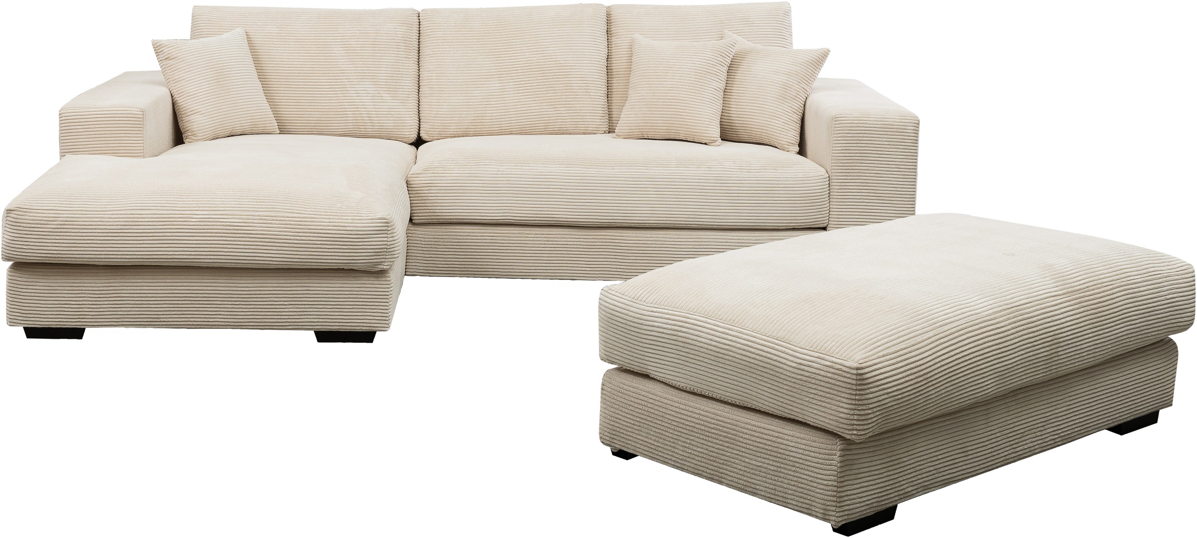 Kampinė sofa »Eden« su Minkštas pufas