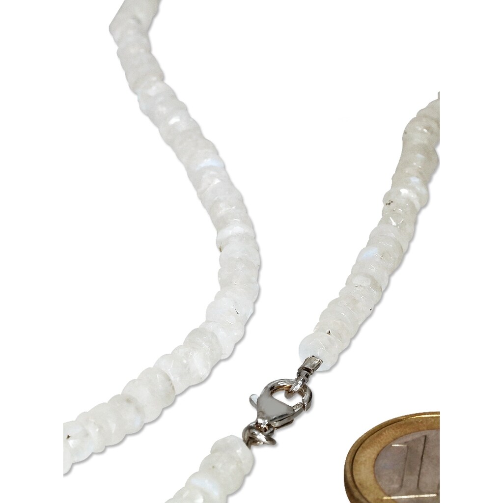 Adelia´s Kette ohne Anhänger »Schmuck Regenbogenmondstein Halskette 925 Silber 45 cm«