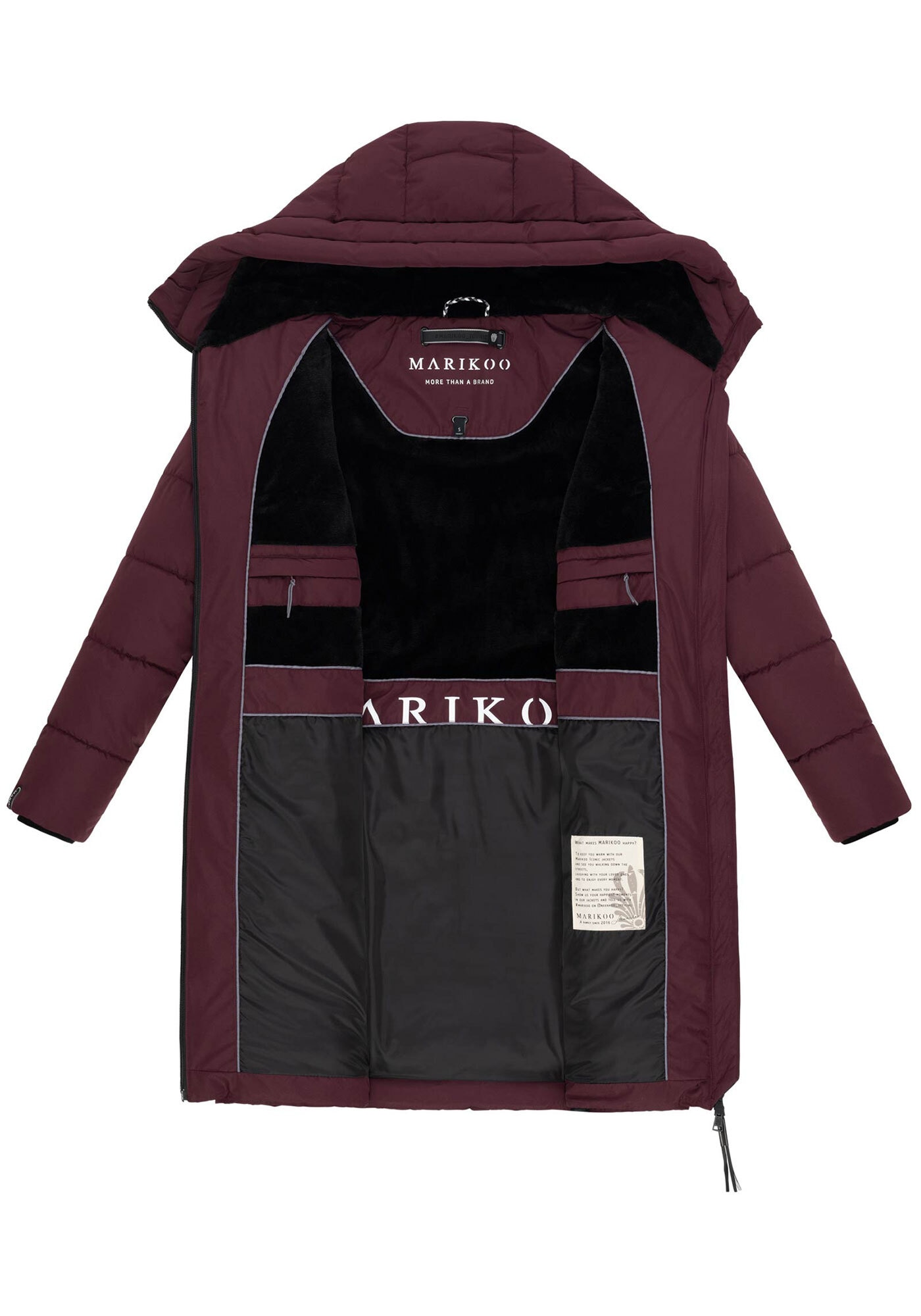 Marikoo Winterjacke »Natsukoo XVI«, Stepp Mantel mit großer Kapuze