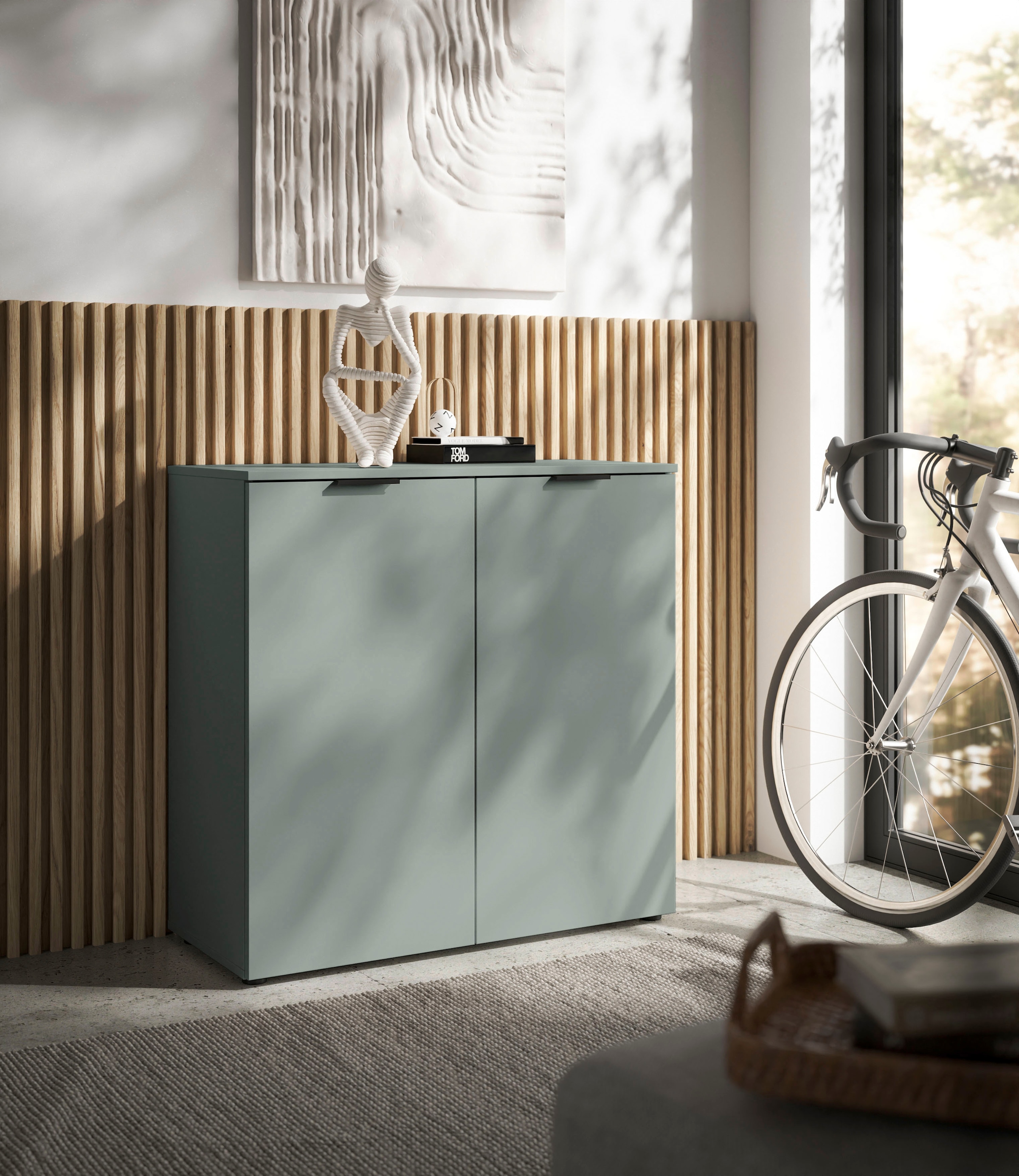 HBZ Sideboard »Linz Kommode, BxHxT 90x90x40cm«, (1 St.), Breite 90cm,Lip-Griff,Melaminbeschichtung