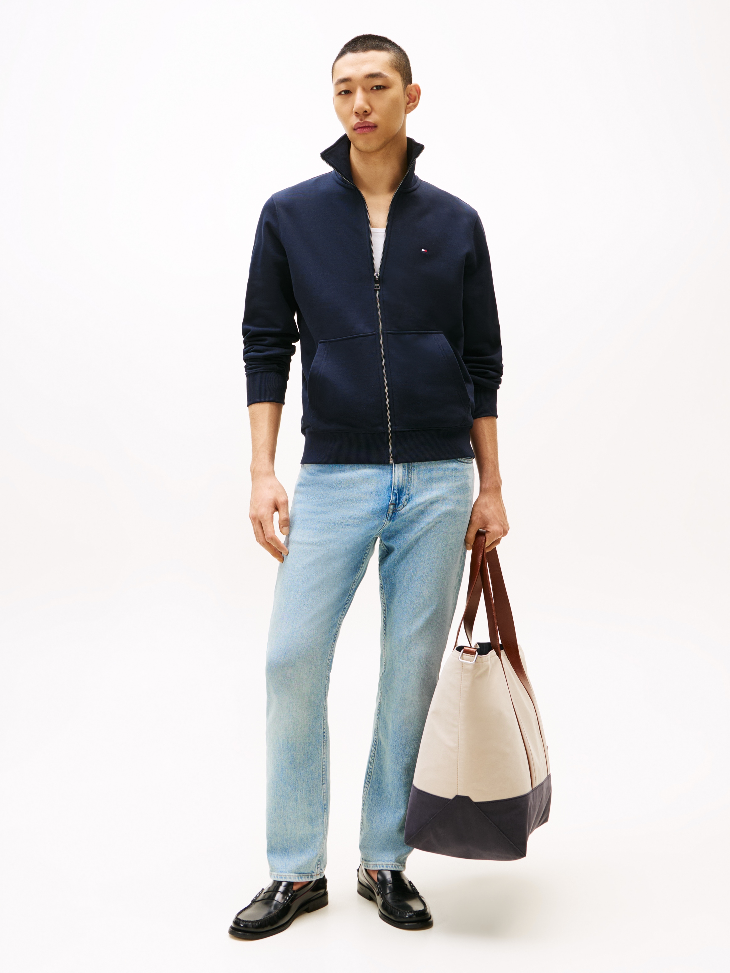 Tommy Hilfiger Sweatjacke »ESSENTIAL TERRY ZT STAND COLLAR«