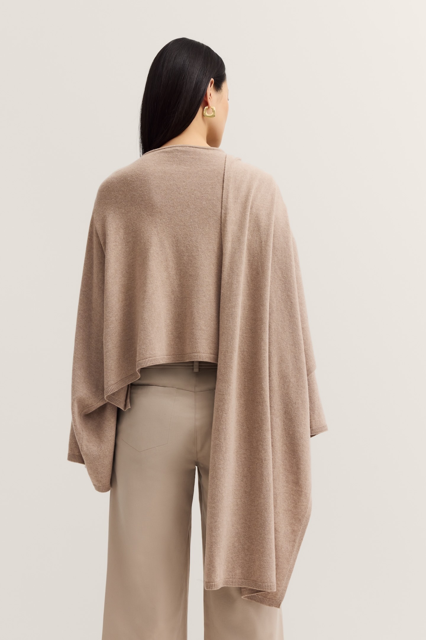 bugatti Strickcape "Rundhals-Ausschnitt" aus Woll-Kaschmir-Mix günstig online kaufen