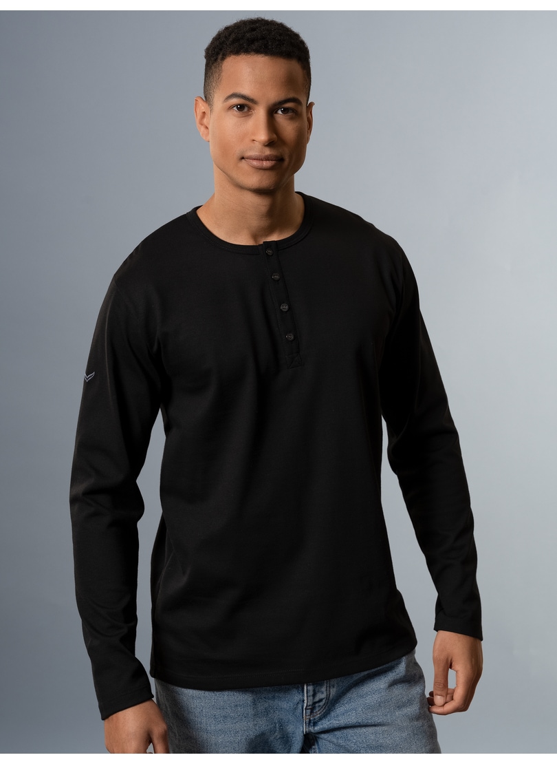 Trigema Longsleeve "TRIGEMA Langarmshirt mit Knopfleiste"