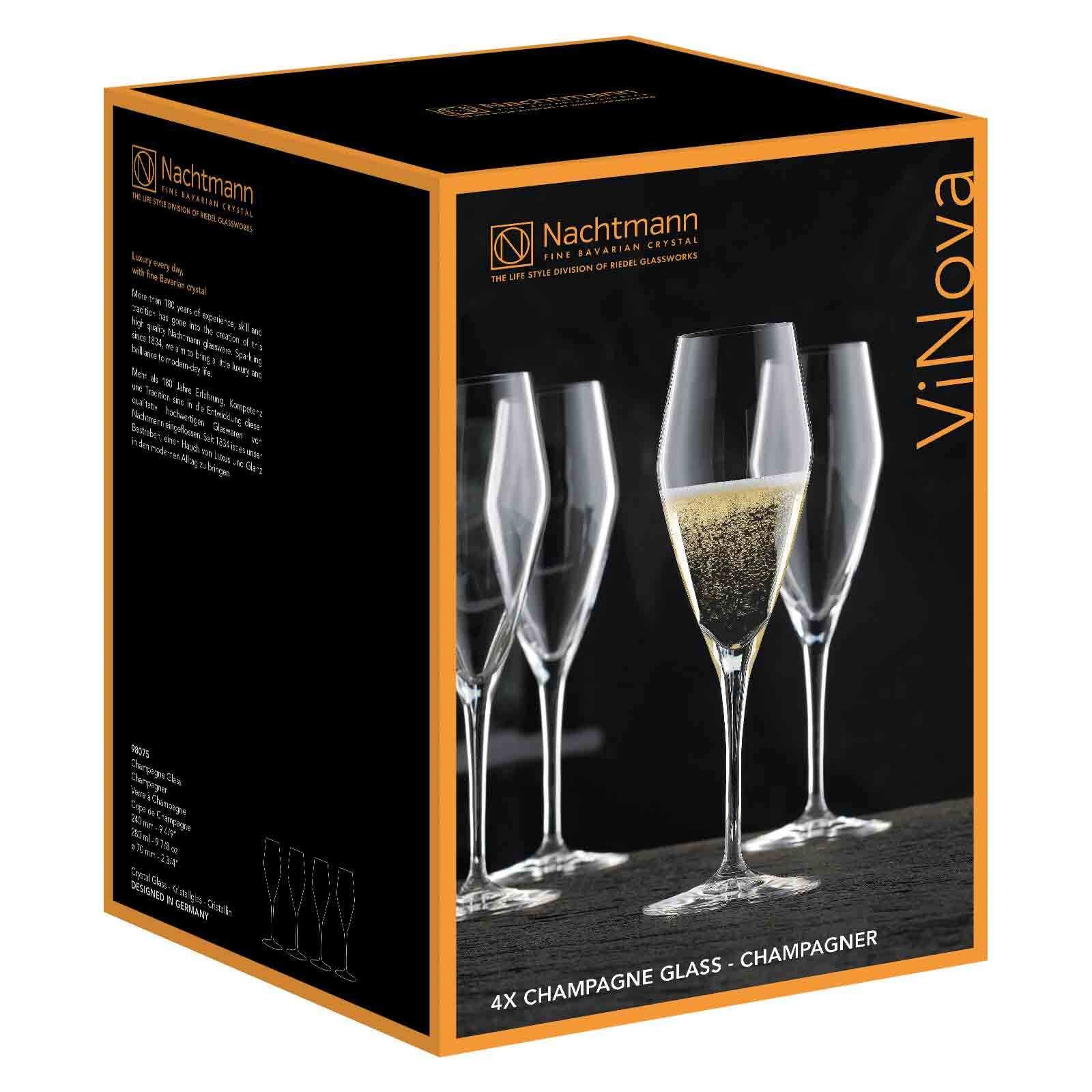 Nachtmann Champagnerglas »Champagnergläser ViNova 280 ml 4er Set transparent«