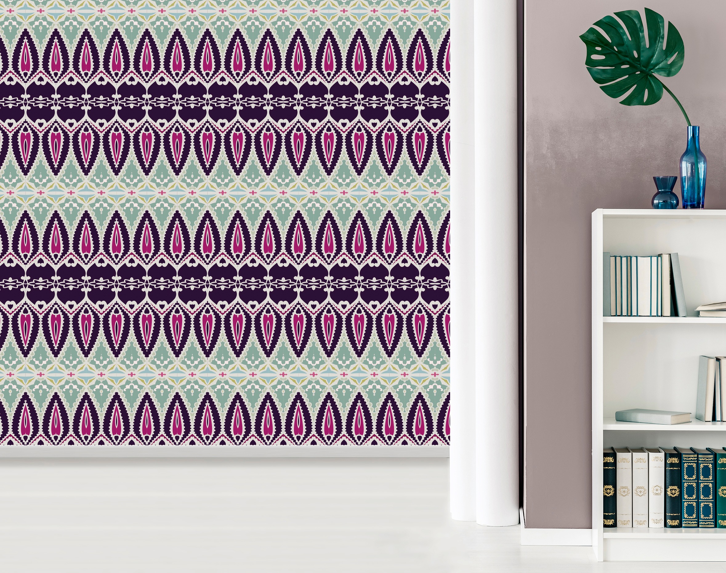 queence Vinyltapete »Bo«, gemustert-Farbverlauf-bedruckt-abstrakt, 90x250cm, selbstklebend, kinderleichte Anbringung, Sticker