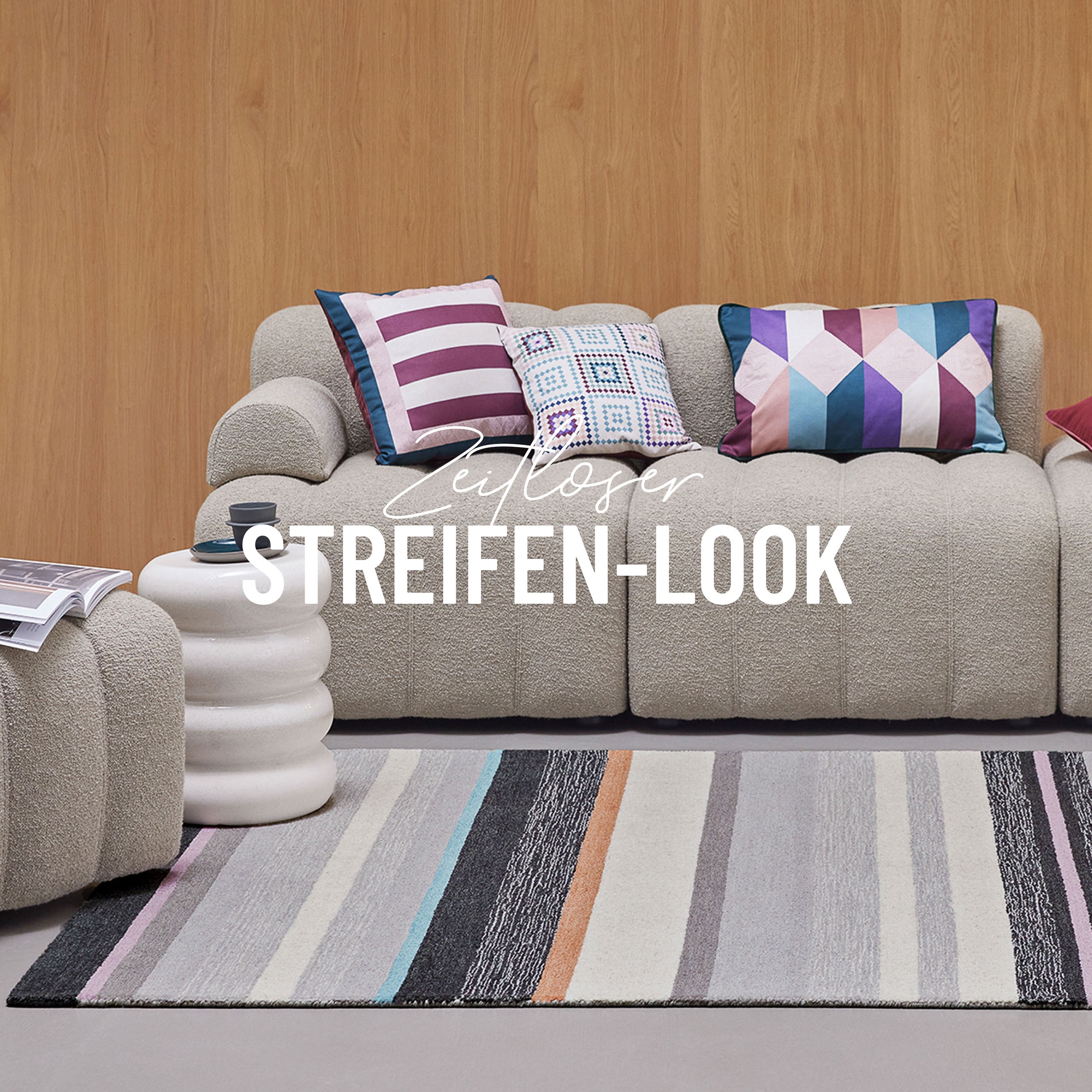 Wecon home Teppich "Sally" rechteckig 7 mm Höhe handgefertigt, gestreift, p günstig online kaufen