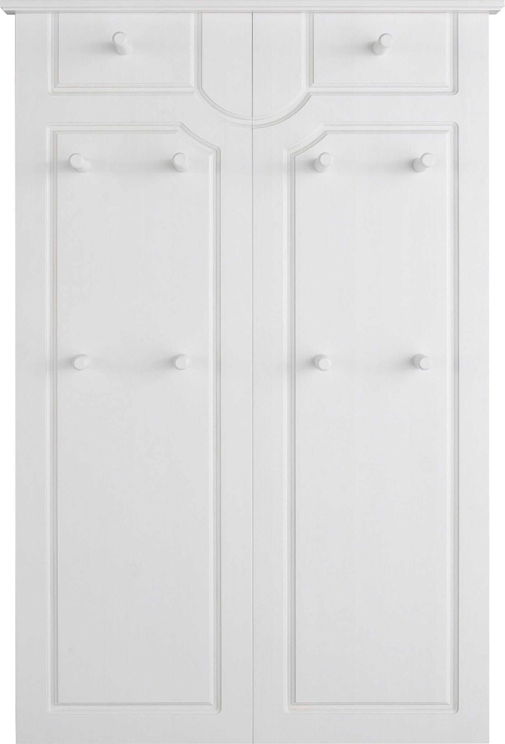 OTTO home Garderobenpaneel "Klera, mit dekorativen Fräsungen, Kiefer, Landhausstil" Made in Europe, Mit 10 Kleiderhaken, aus massiver Kiefer