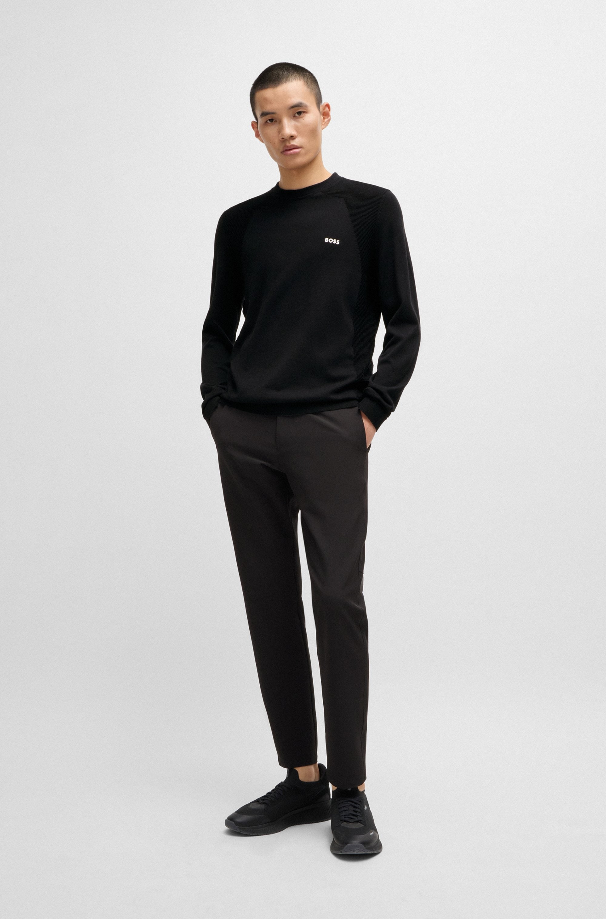 BOSS GREEN Strickpullover »Momentum Lite C«, mit Marken-Logo