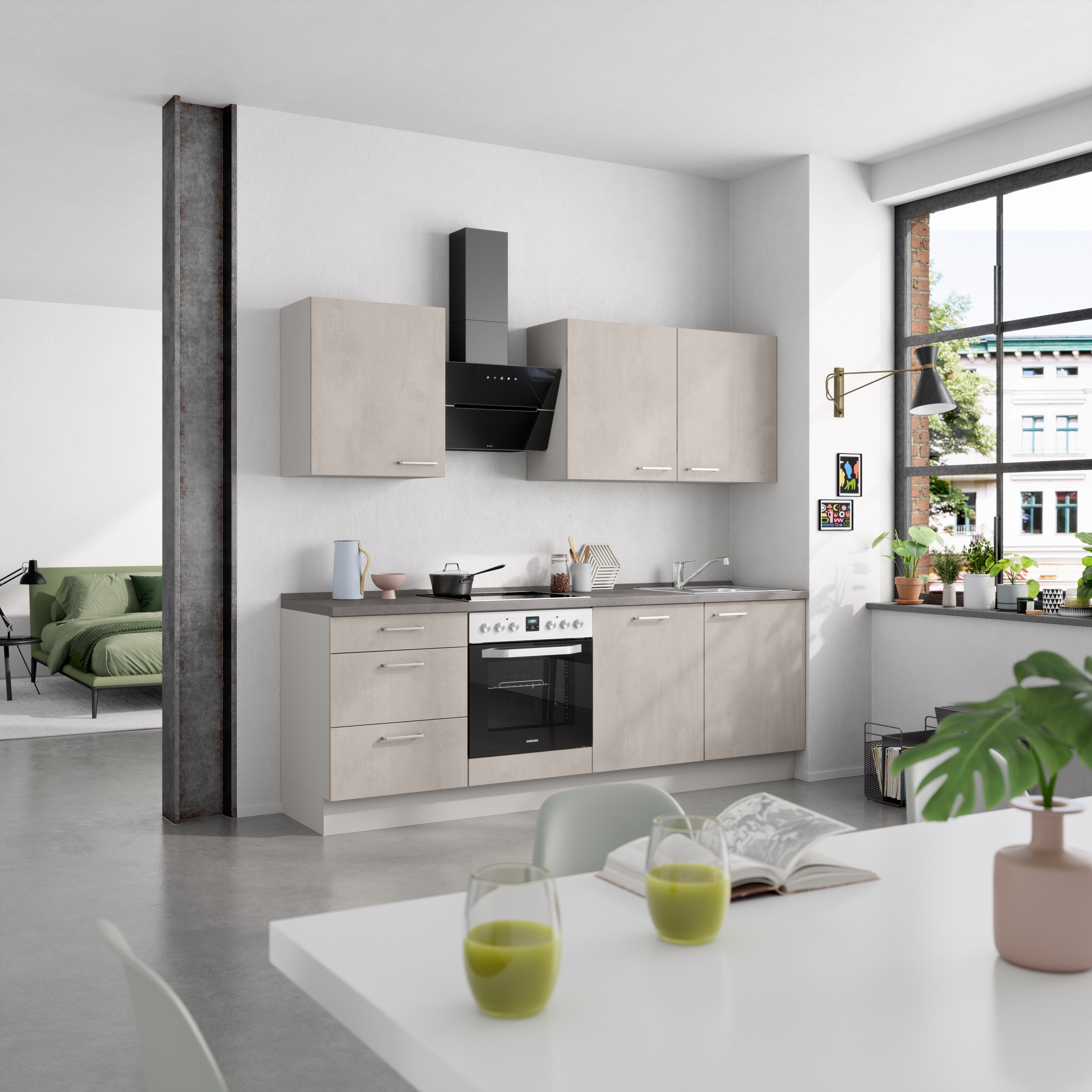 nobilia® Küchenzeile »"Riva II"«, vormontiert, Ausrichtung wählbar, Breite 240 cm, wahlw. mit E-Geräten