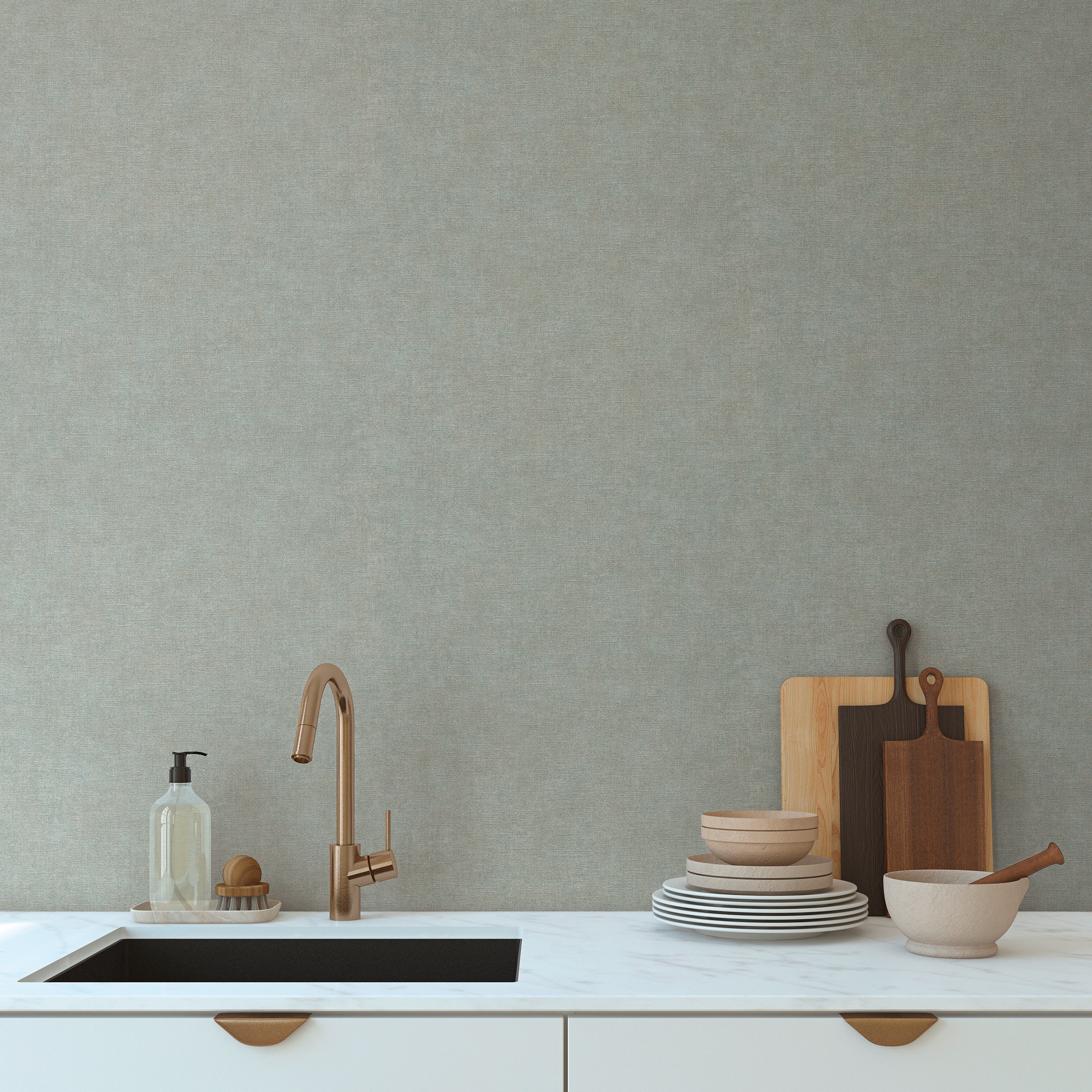 living walls Vliestapete »Smart Surfaces einfarbige Tapete Unitapete Struktur-Optik Landhaus«, matt, Vliestapete Textil-Optik für Schlafzimmer Küche Wohnzimmer Uni Design
