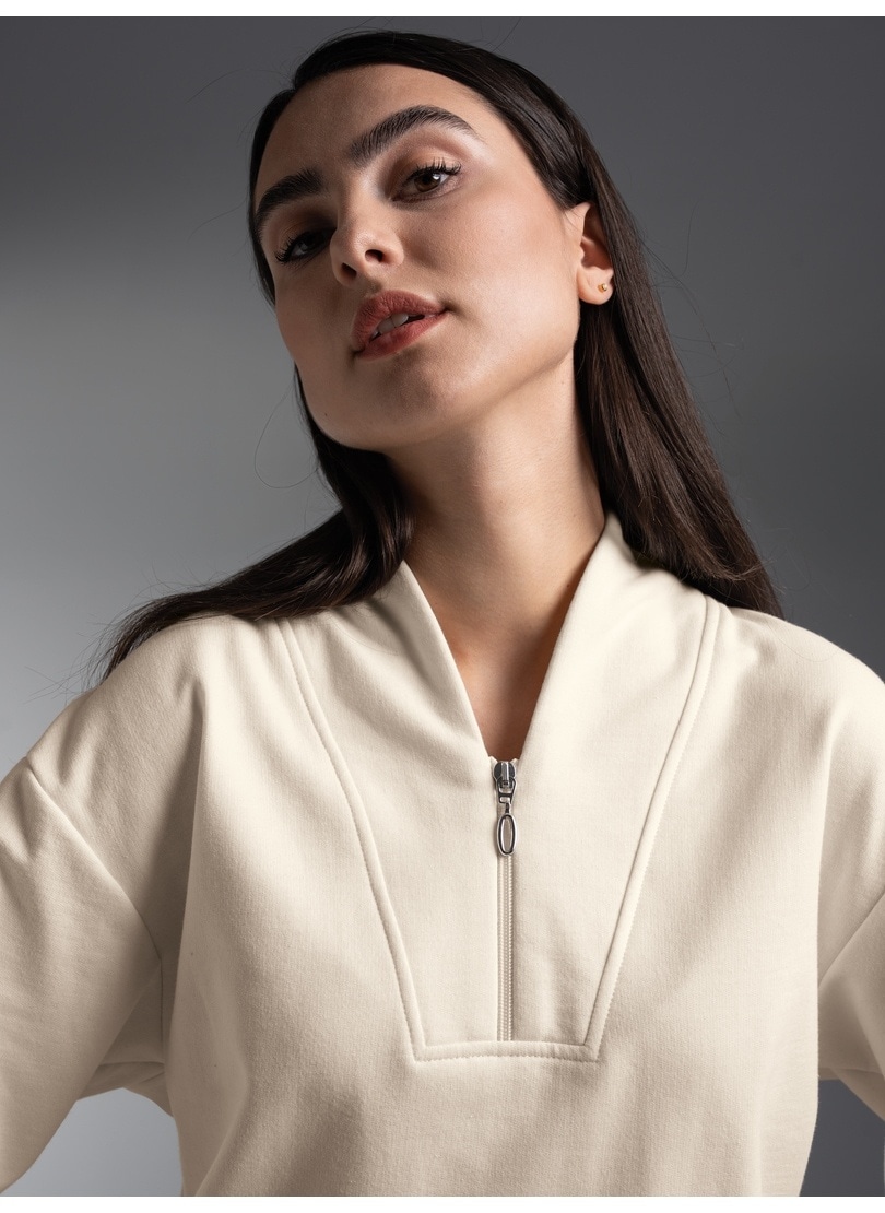 Trigema Sweatshirt »TRIGEMA Sweatshirt mit modischem Reißverschluss«
