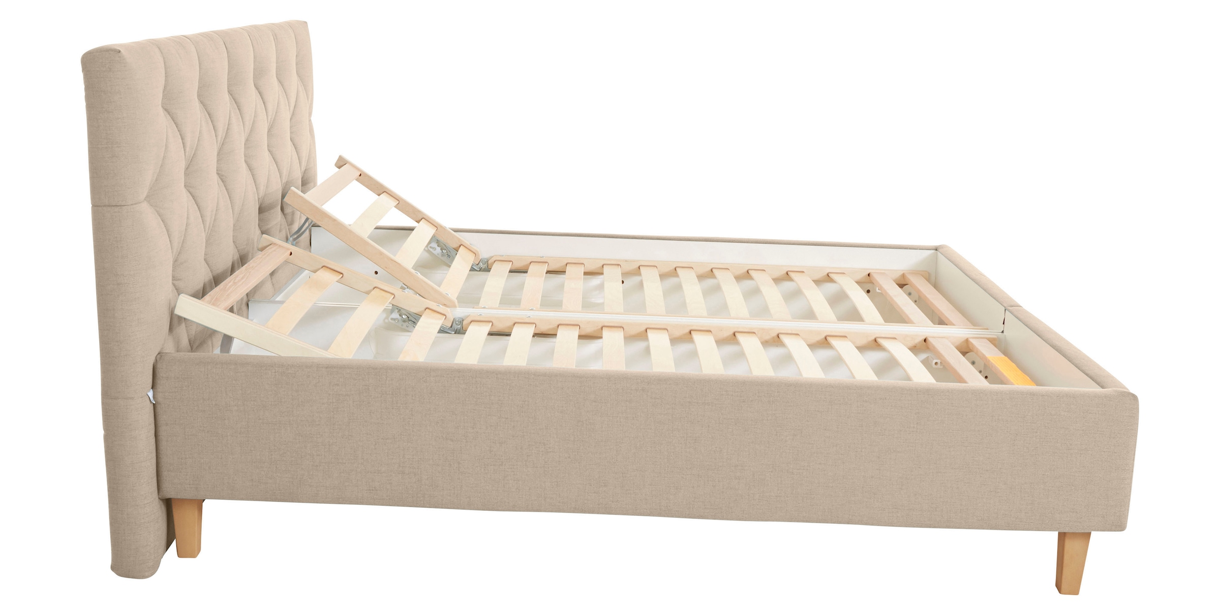Guido Maria Kretschmer Home&Living Polsterbett »Sunley 100«, Kreuzsteppung, Kopfteilhöhe 102 cm, ohne oder mit Matratze/Lattenrost