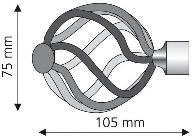 Liedeco Gardinenstangen-Endstück »Helena«, (Set, 2 St.), für Gardinenstangen Ø 16 mm