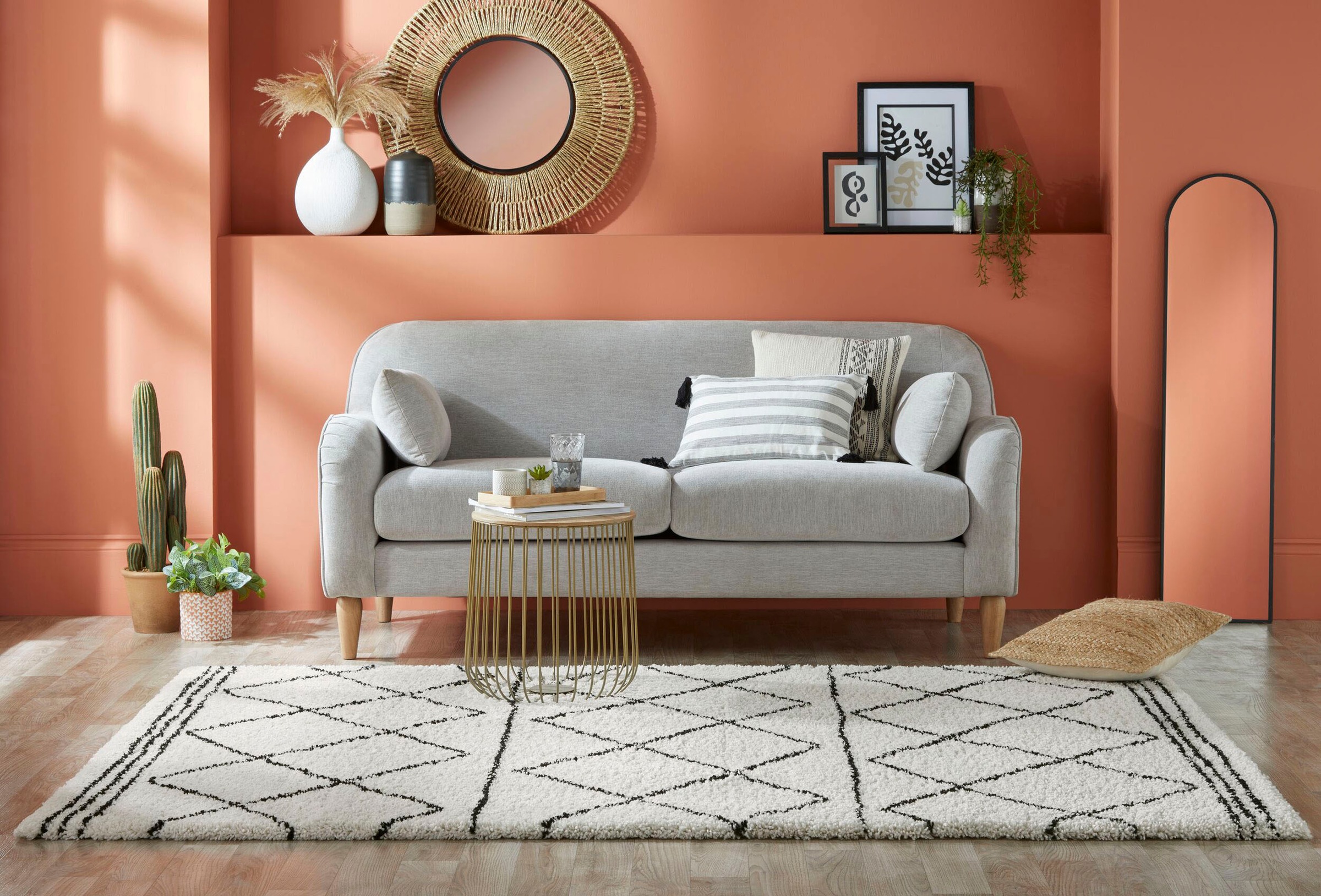 FLAIR RUGS Hochflor-Teppich »Kush Berber«, rechteckig, 30 mm Höhe, geometrisches Muster, im Boho Look