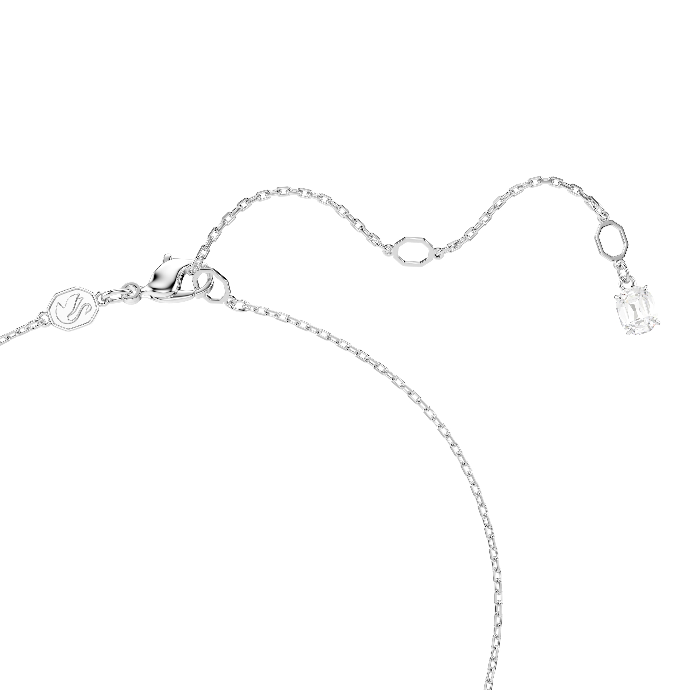 Kette mit Anhänger SWAROVSKI "Schmuck Geschenk Matrix Halskette", bunt (metallfarben, kristallweiß, blau), Halsketten, Damen, Metall, mit Swarovski Kristall, Swarovski Zirkonia (synth.) 4