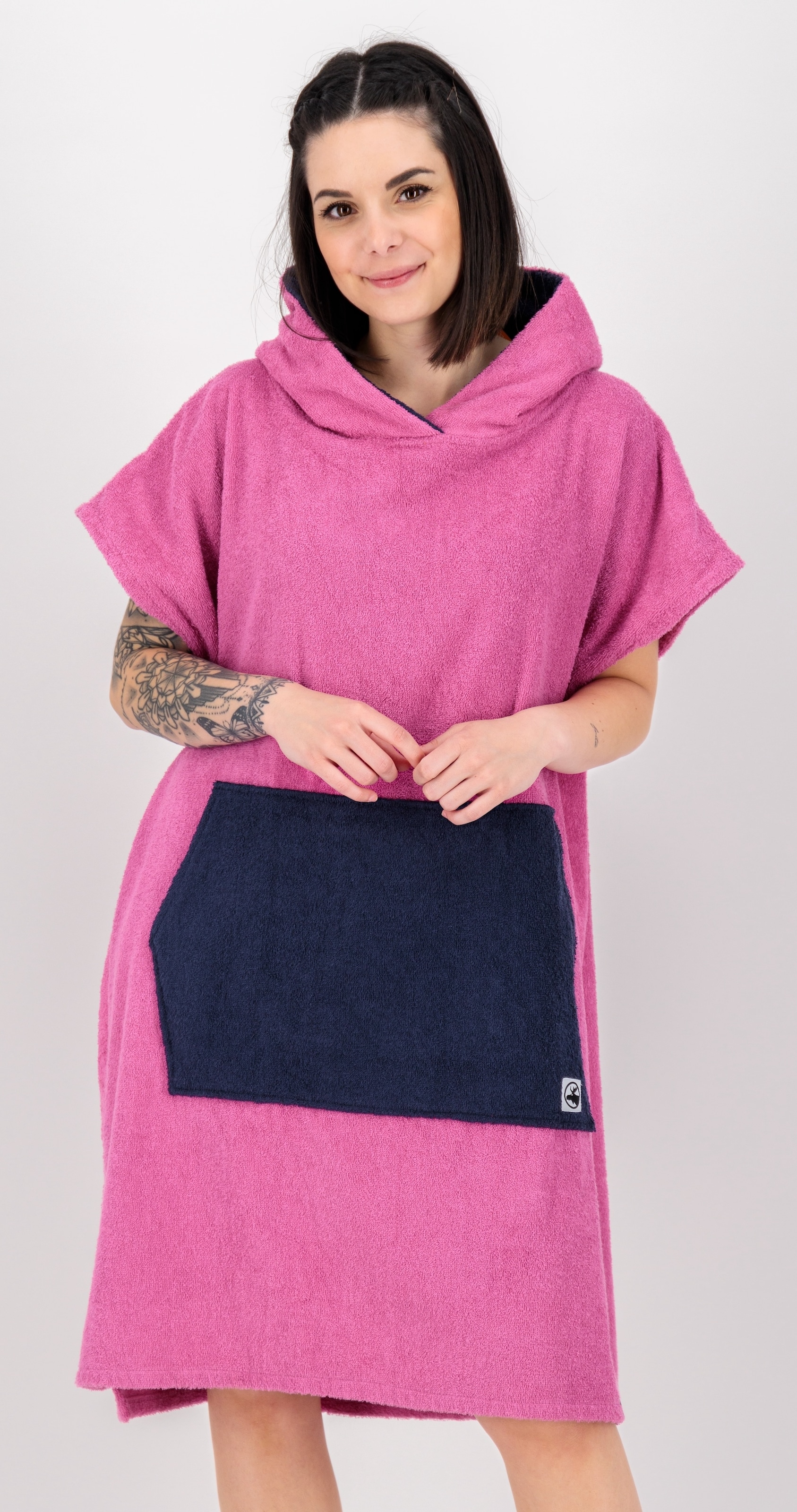 DEPROC Active Poncho "Badeponcho PARLEE BEACH", Badeponcho mit großer Kängurutasche und Innentasche