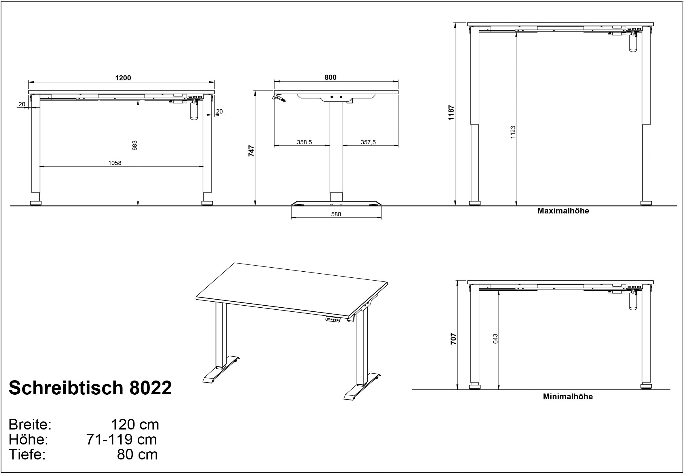 GERMANIA Büromöbel-Set »Profi 3.0«, Büromöbel-Set bestehend aus Schreibtisch und Rollcontainer