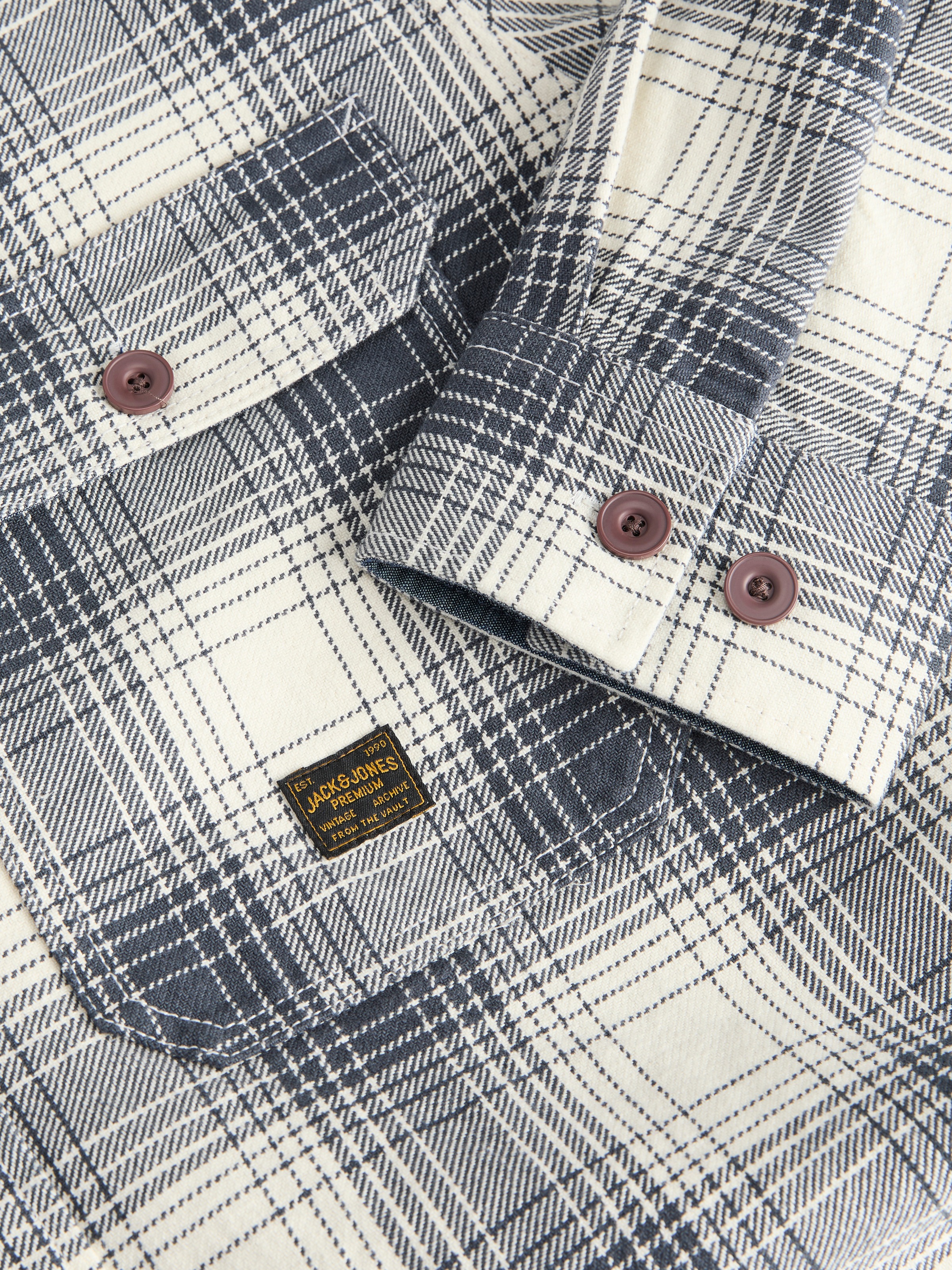 Jack & Jones Langarmhemd »JPRBLUIVY CHECK L/S OVERSHIRT SN« Baumwolle, normal geschnitten