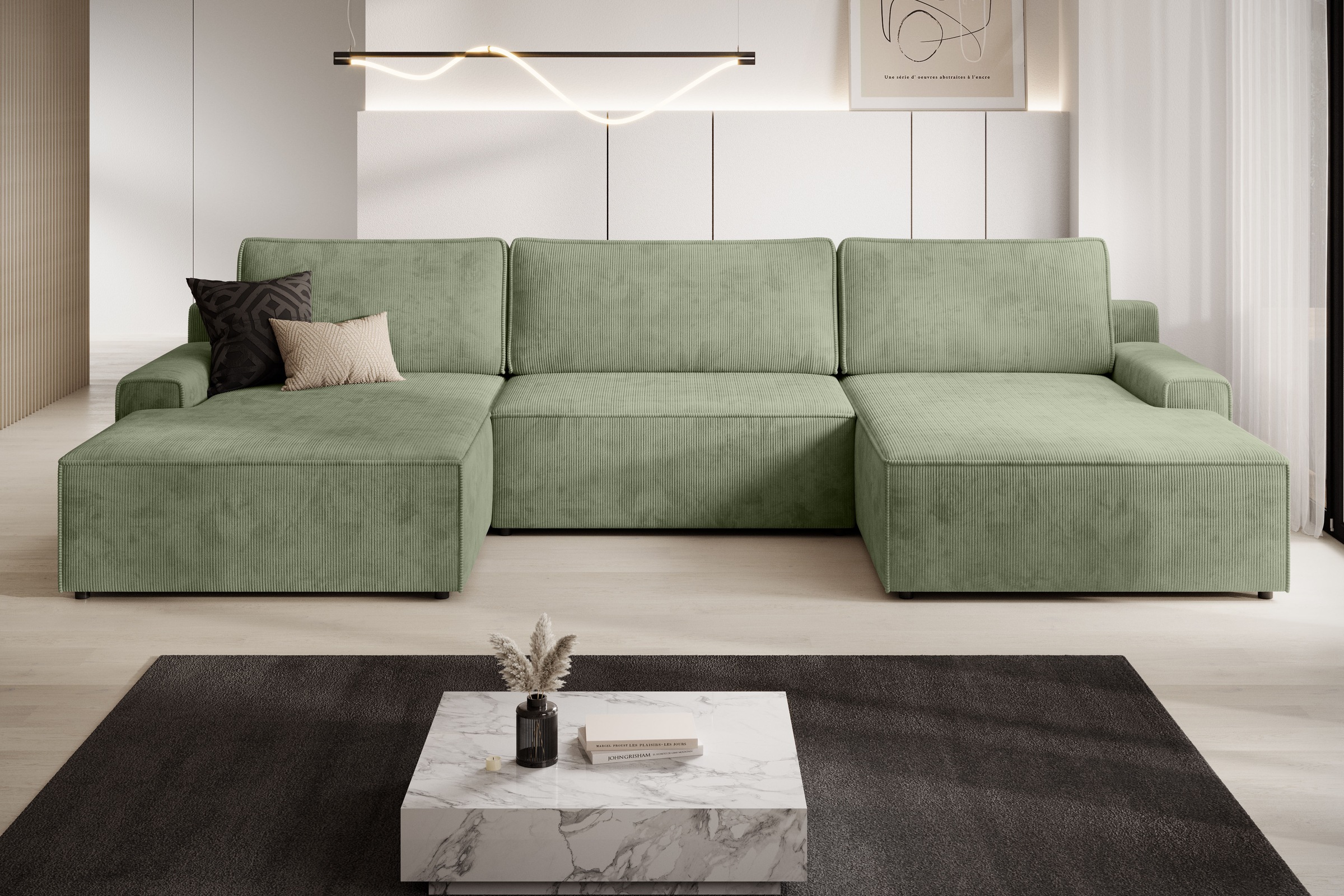 TRENDMANUFAKTUR Wohnlandschaft »Challenge, Schlafsofa mit Bettkasten, Couch in U-Form,...